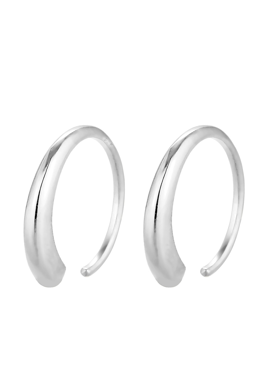 Elli Basic Creole Geo Offen Blogger Plain 925 Silber silberfarben Damen