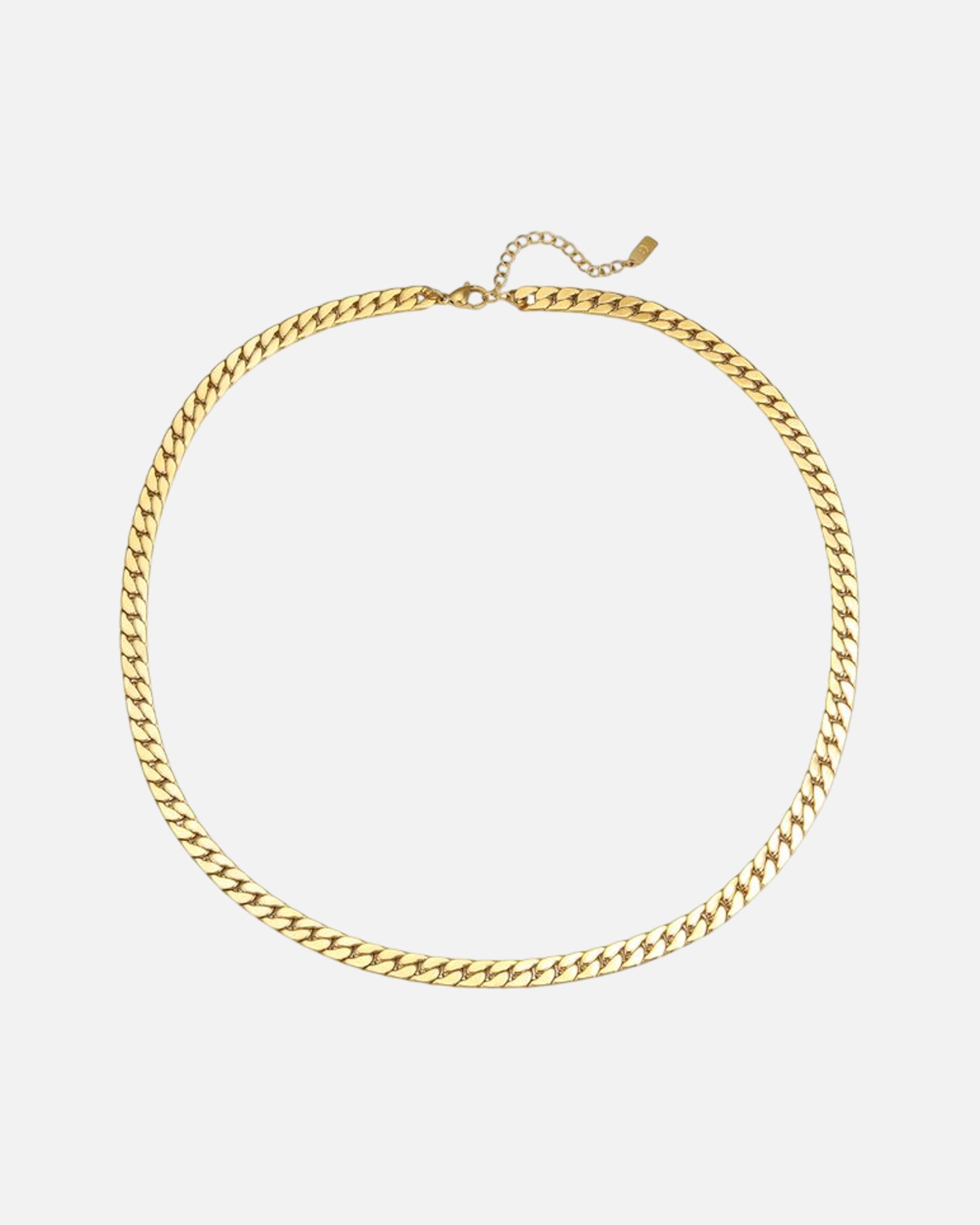 Halskette für Männlich Hey Happiness Default Brand Line Breite Cuban Chain Kette aus Edelstahl Gold