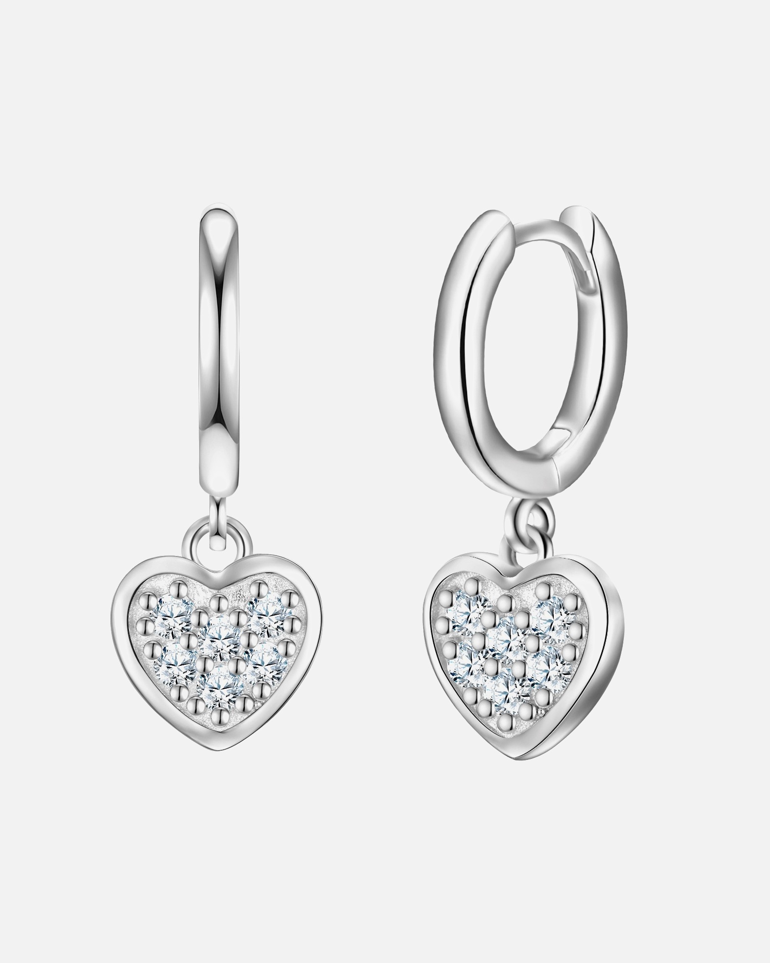 Creolen für Weiblich Glanzstücke München Creolen Herz aus Sterling Silber in Silber mit Zirkonia 19,3 mm