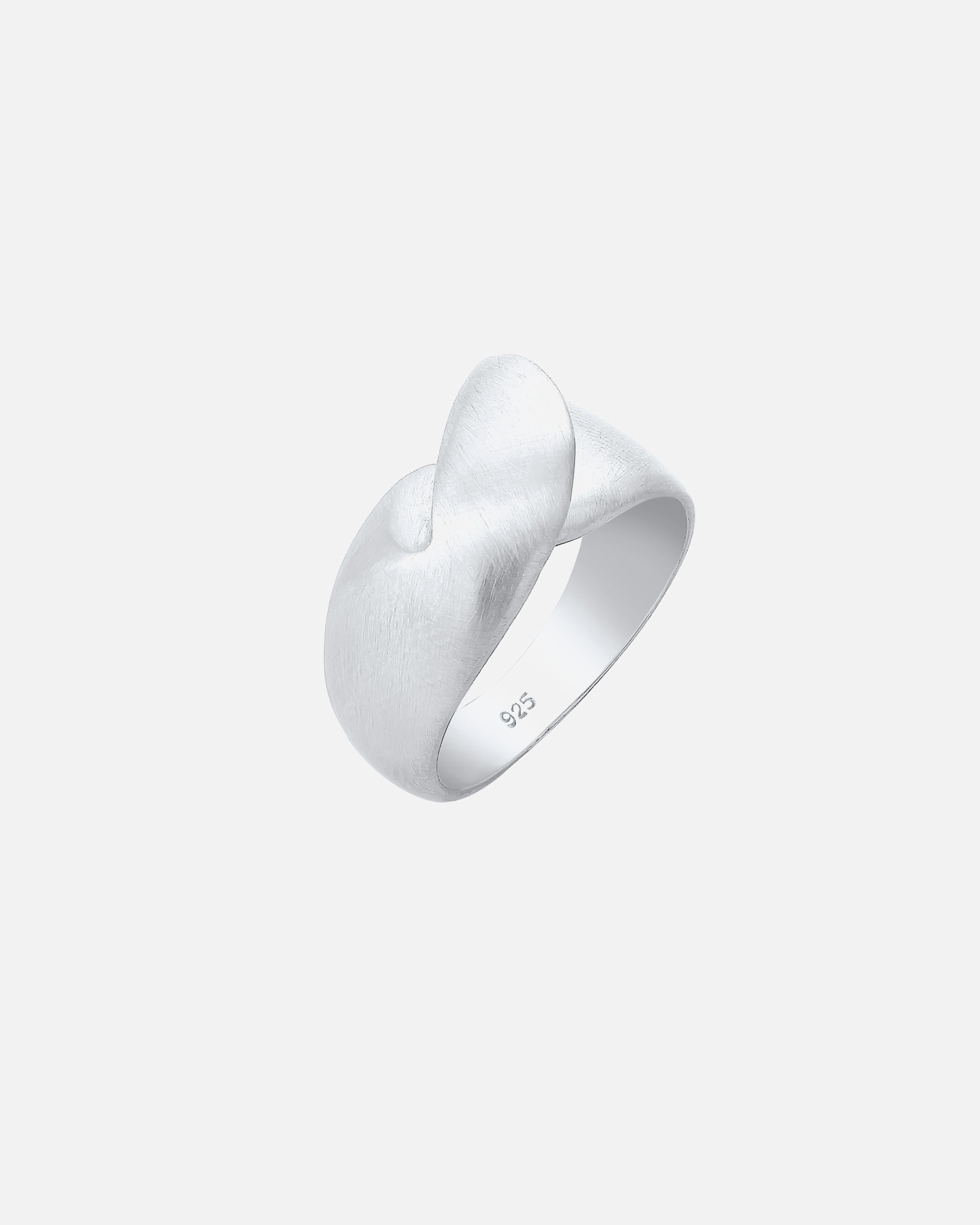 Ring für Weiblich Elli Bandring Wellen Organic Geo Matt Knoten 925 Silber 52