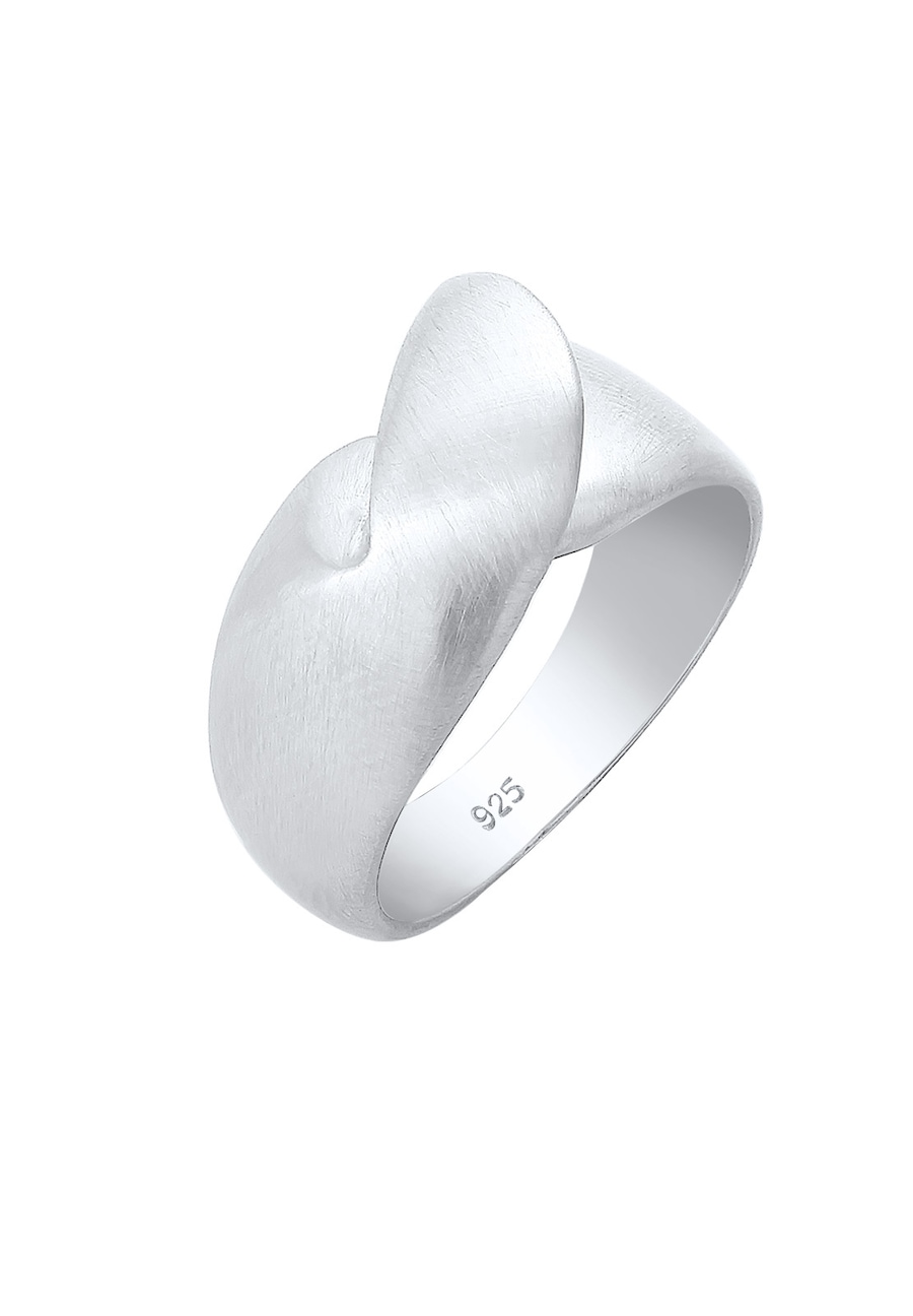 Elli Bandring Wellen Organic Geo Matt Knoten 925 Silber 52 Damen
