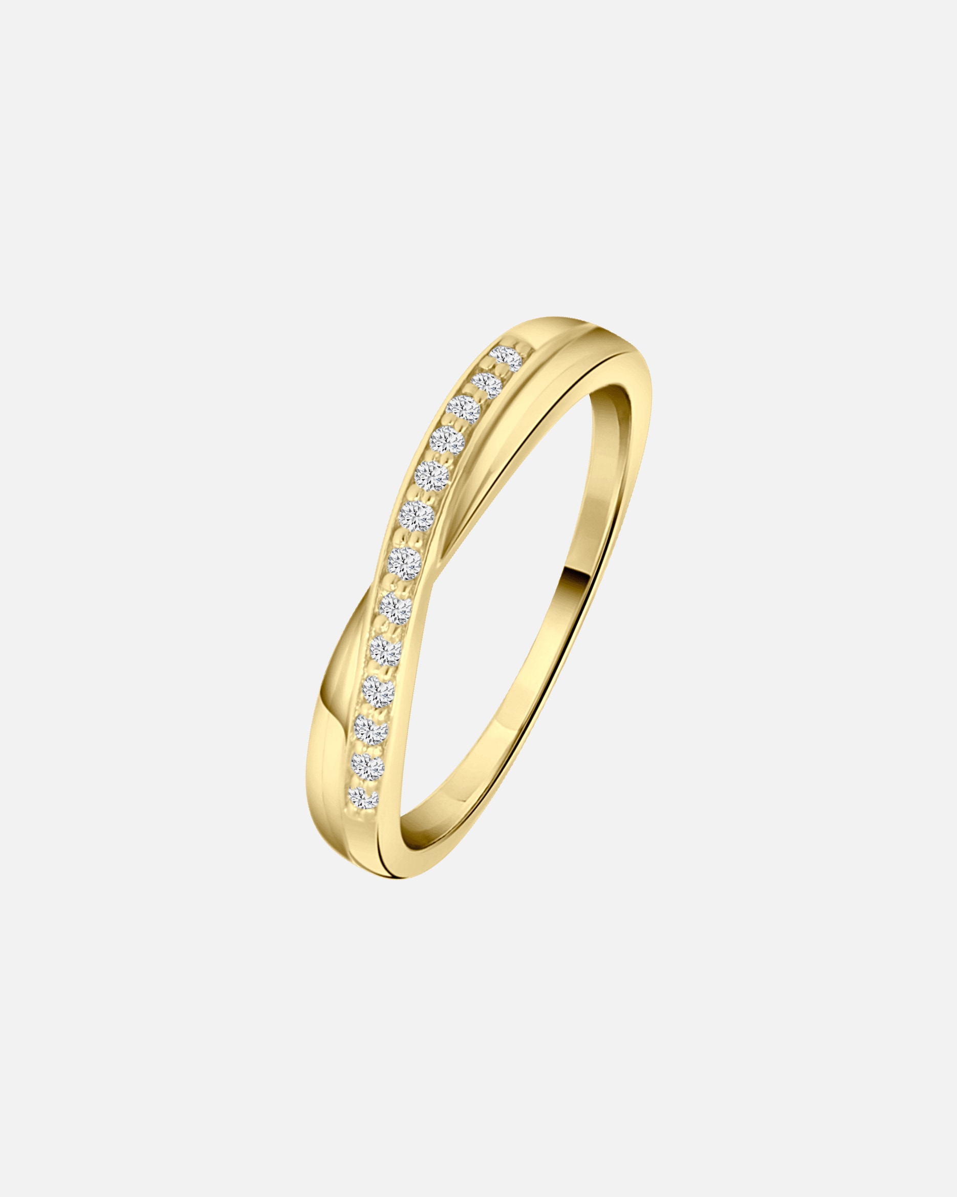 Ring für Weiblich Lucardi Ringe 925 Silber - goldfarbig 57mm