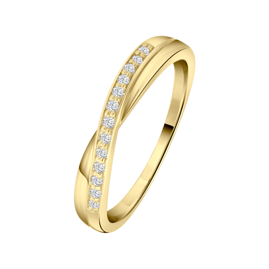 Lucardi Ringe 925 Silber - goldfarbig 55mm Damen