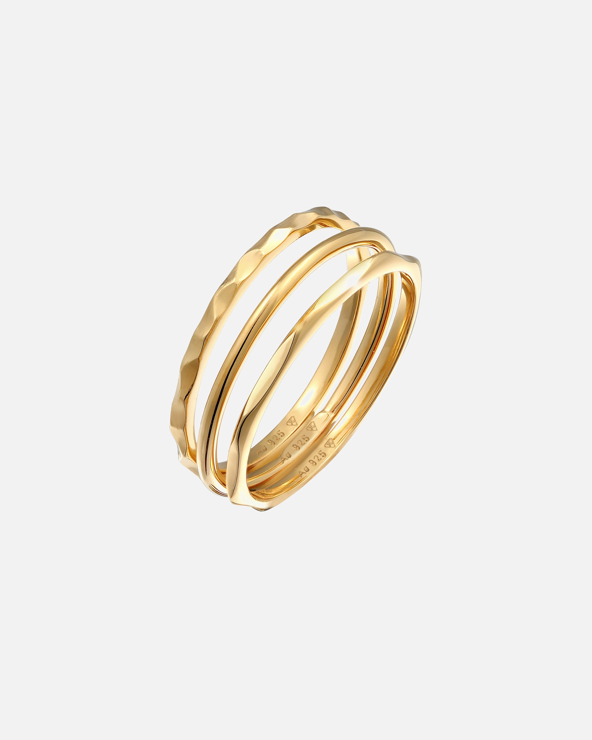 Ring für Weiblich Elli Stapelringe Stacking Bandring 3er Set 925 Silber 54