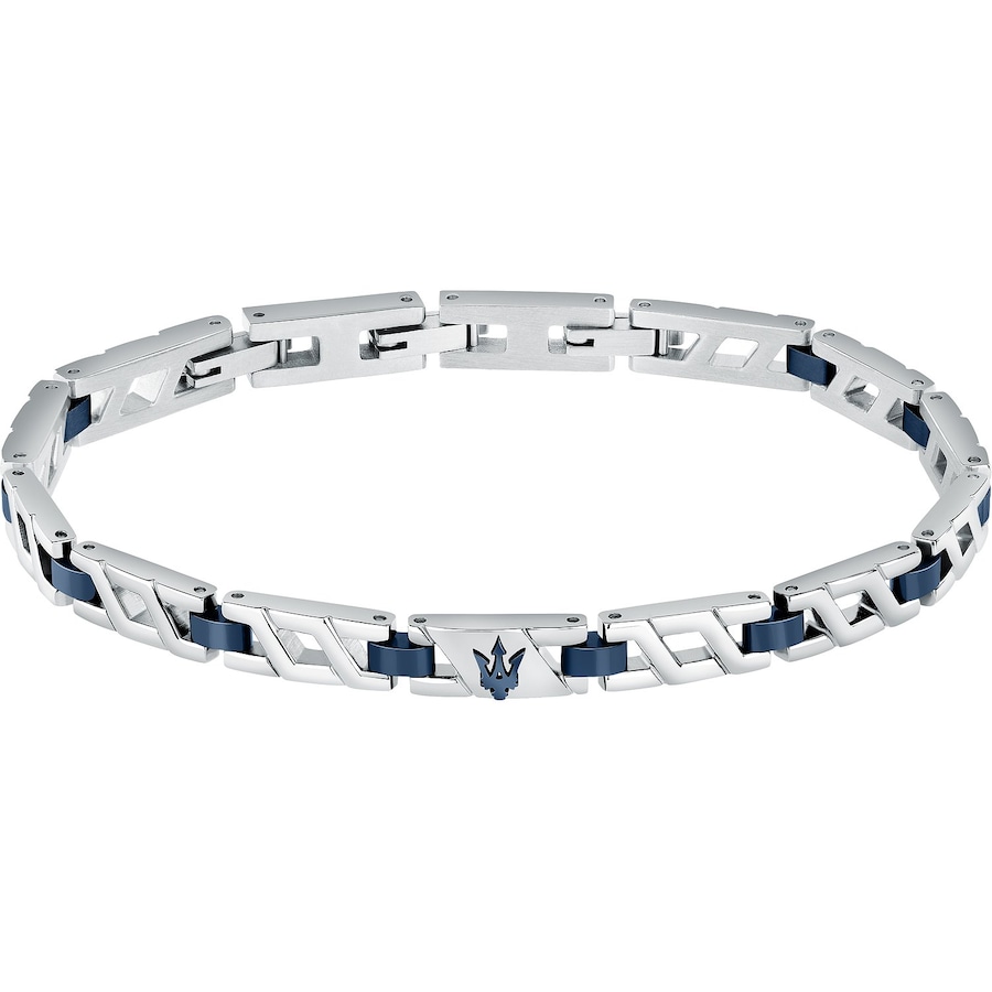 Maserati Armband Edelstahl blau, silber Herren