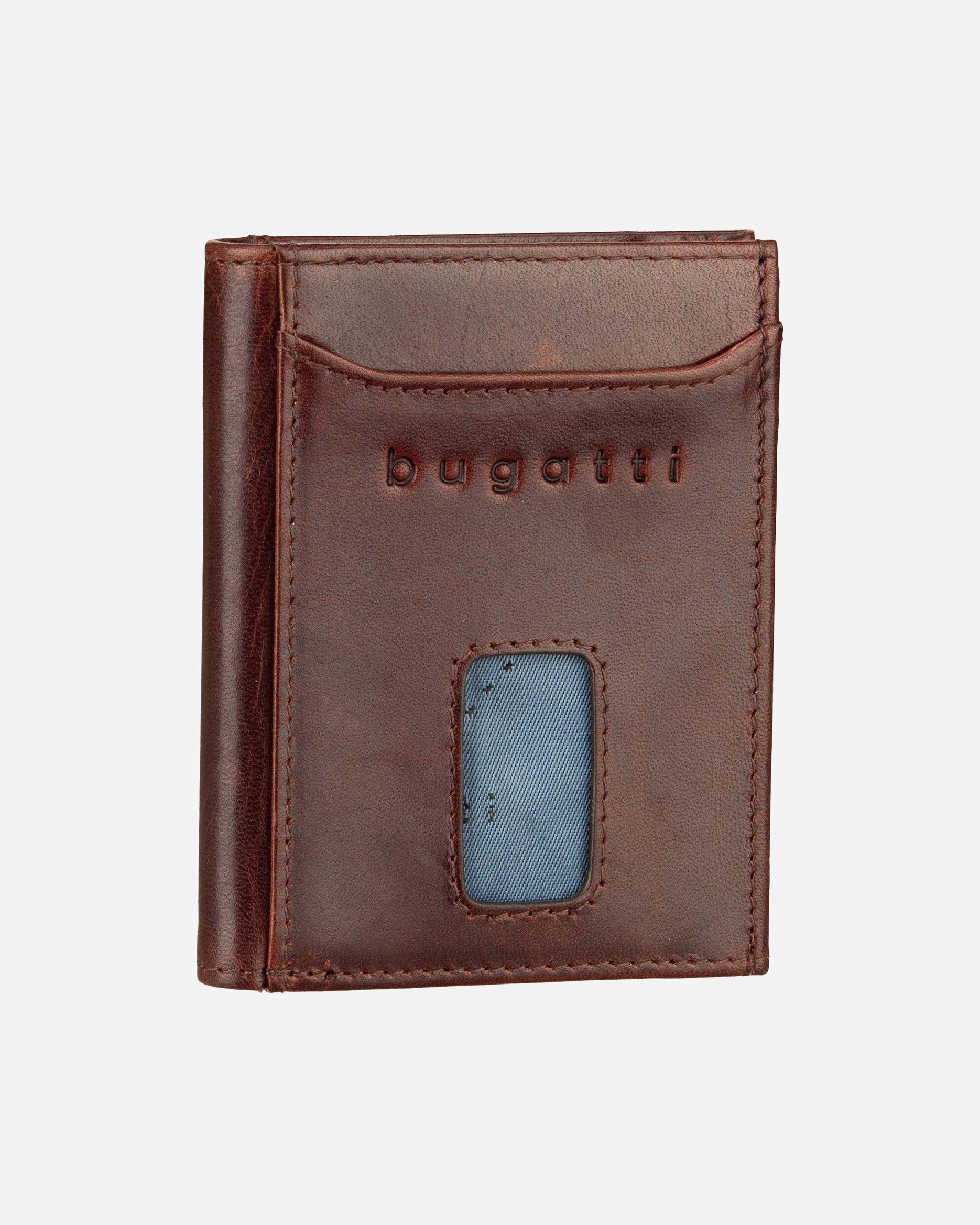 Portemonnaie für Unisex Bugatti Geldbörse Secure Slim Mini Zip Special 1485R Braun
