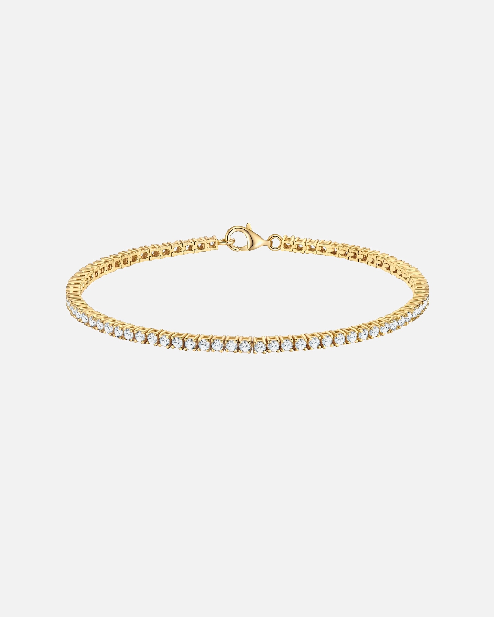 Armband für Weiblich Trilani Armband aus Sterling Silber in gelbgold mit Zirkonia 21 cm