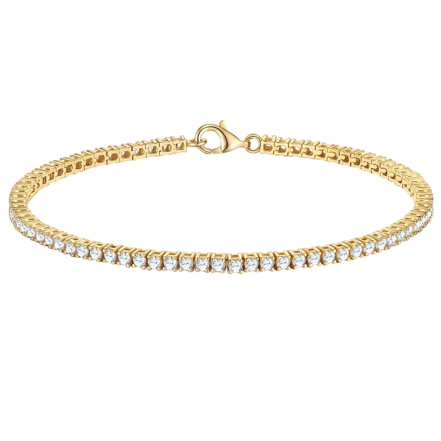 Trilani Armband aus Sterling Silber in gelbgold mit Zirkonia 19 cm Damen