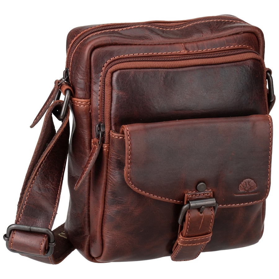 Greenburry Handtasche Rugged Shoulderbag M Teak Brown Braun