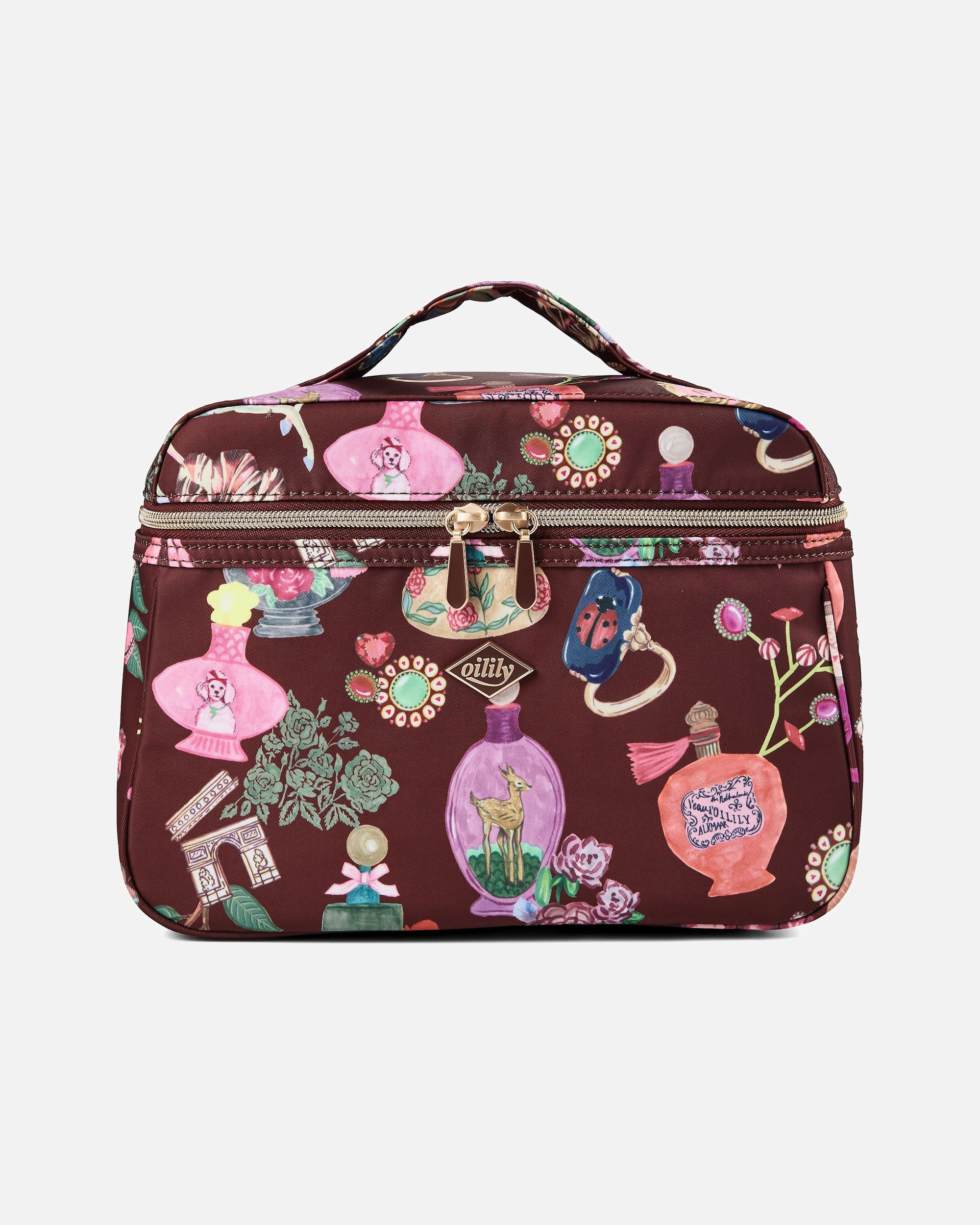 Kulturtasche für Weiblich Oilily Deja Futur Kulturbeutel hot chocolate