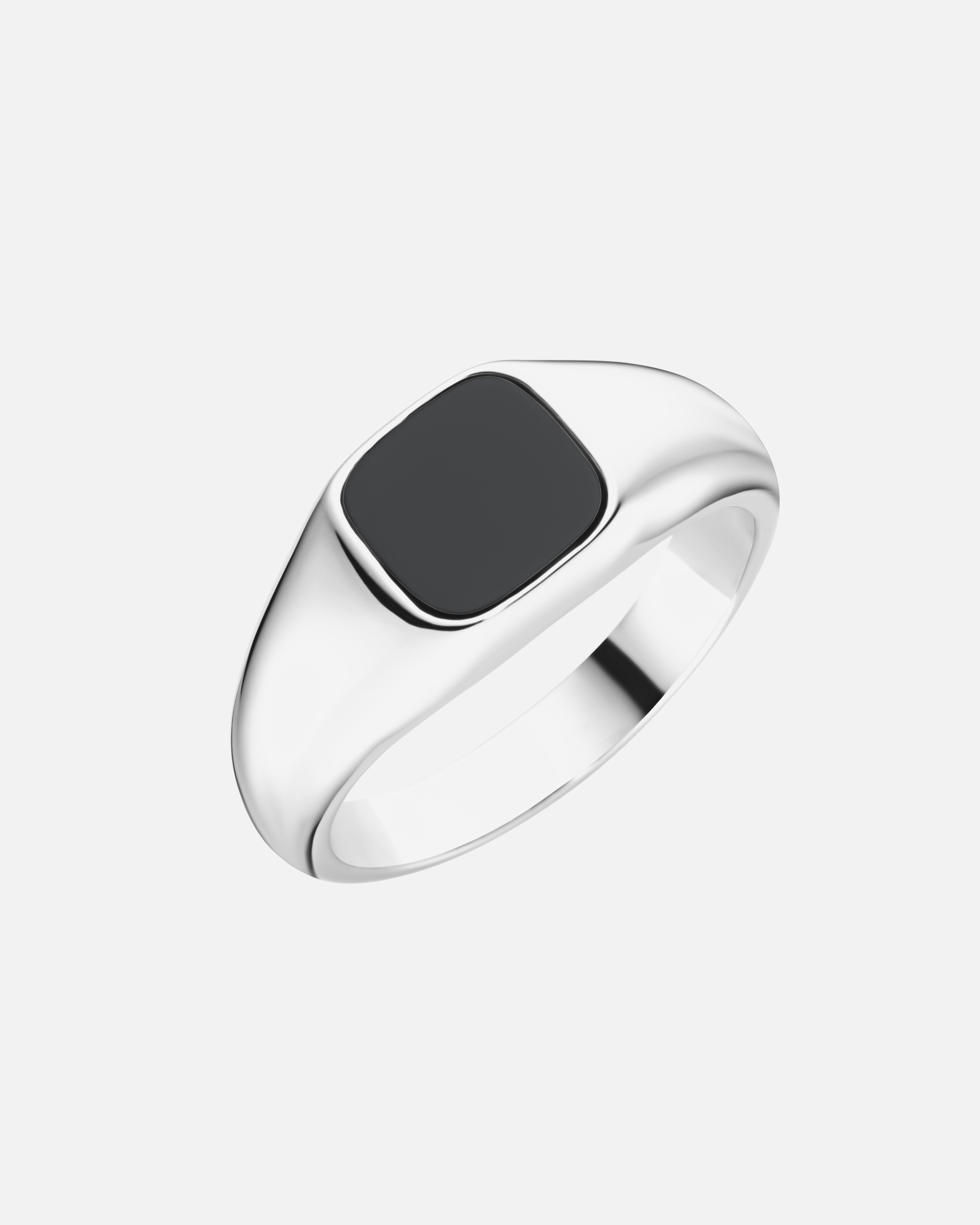 Ring für Männlich Giorgio Martello Milano Ring Siegelring mit schwarzem Achat, Silber 925 64