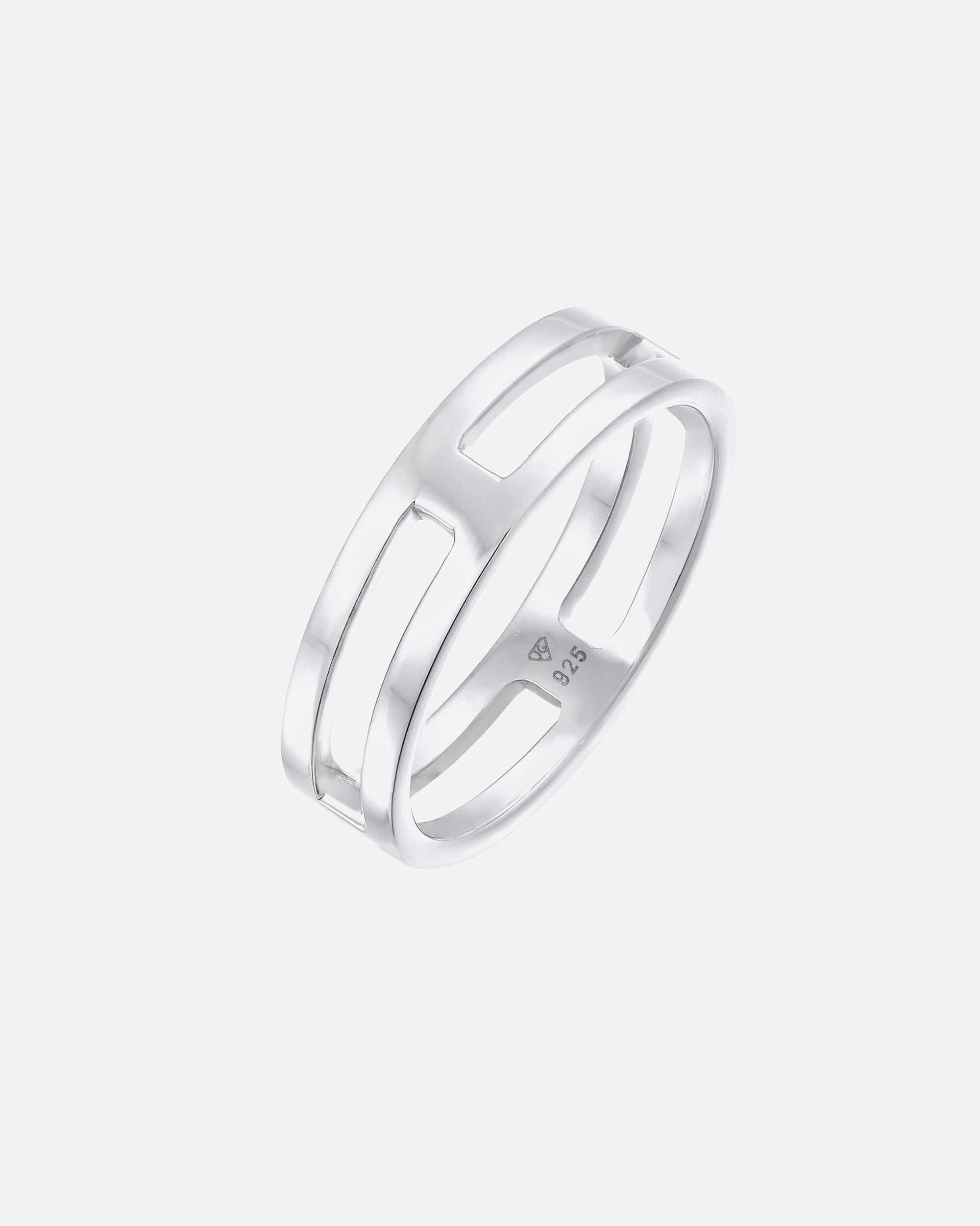 Ring für Männlich KUZZOI Herren Bandring Steg Massiv 925 Silber 60