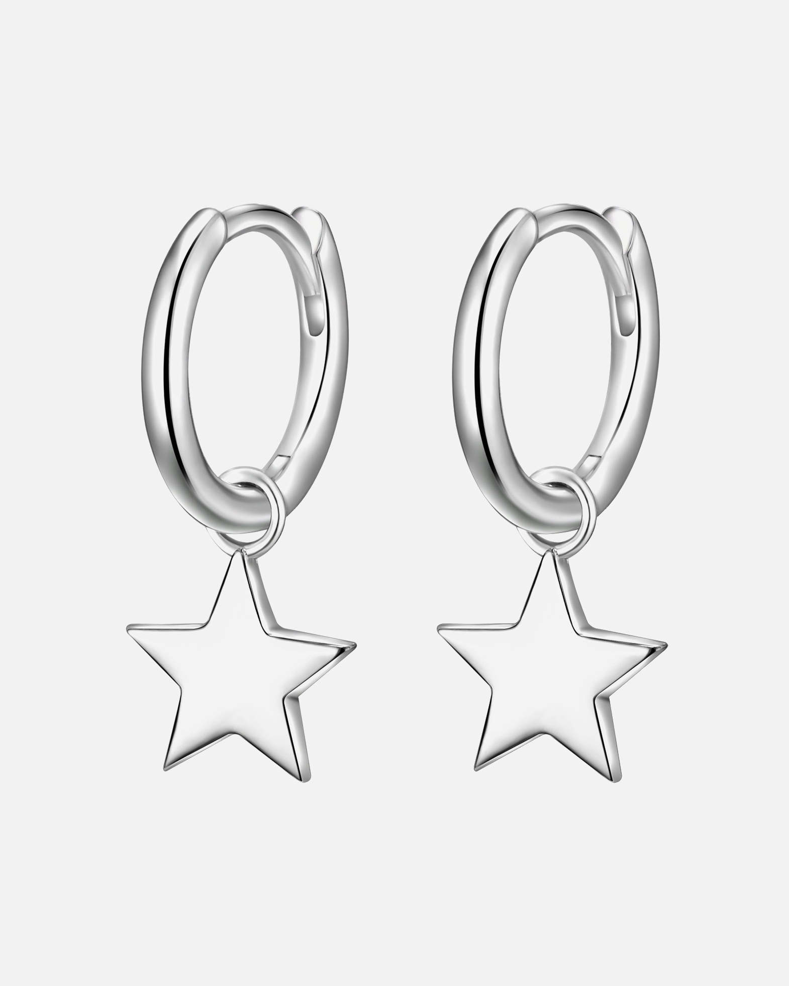 Creolen für Weiblich Glanzstücke München Creolen Stern Sterling Silber in Silber 18,9 mm