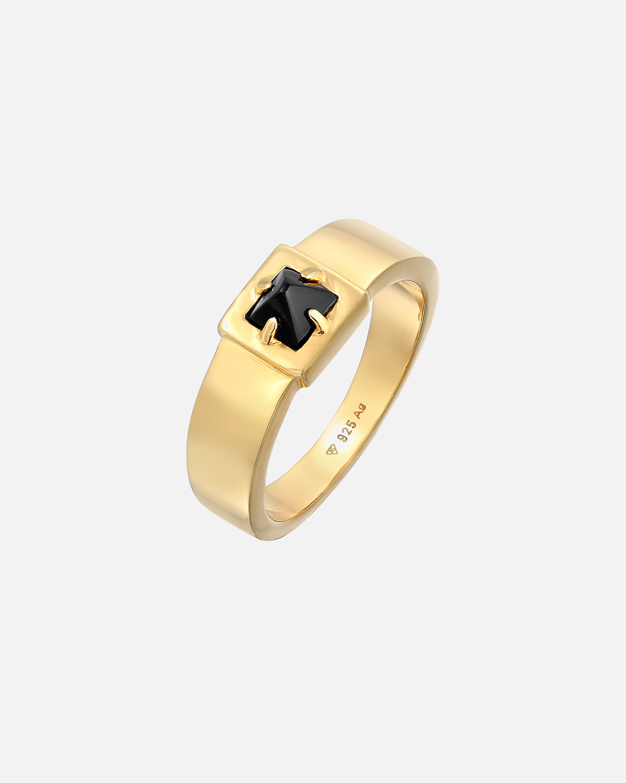 Ring für Männlich KUZZOI Herren Bandring Onyx Pyramide 925 Silber 62