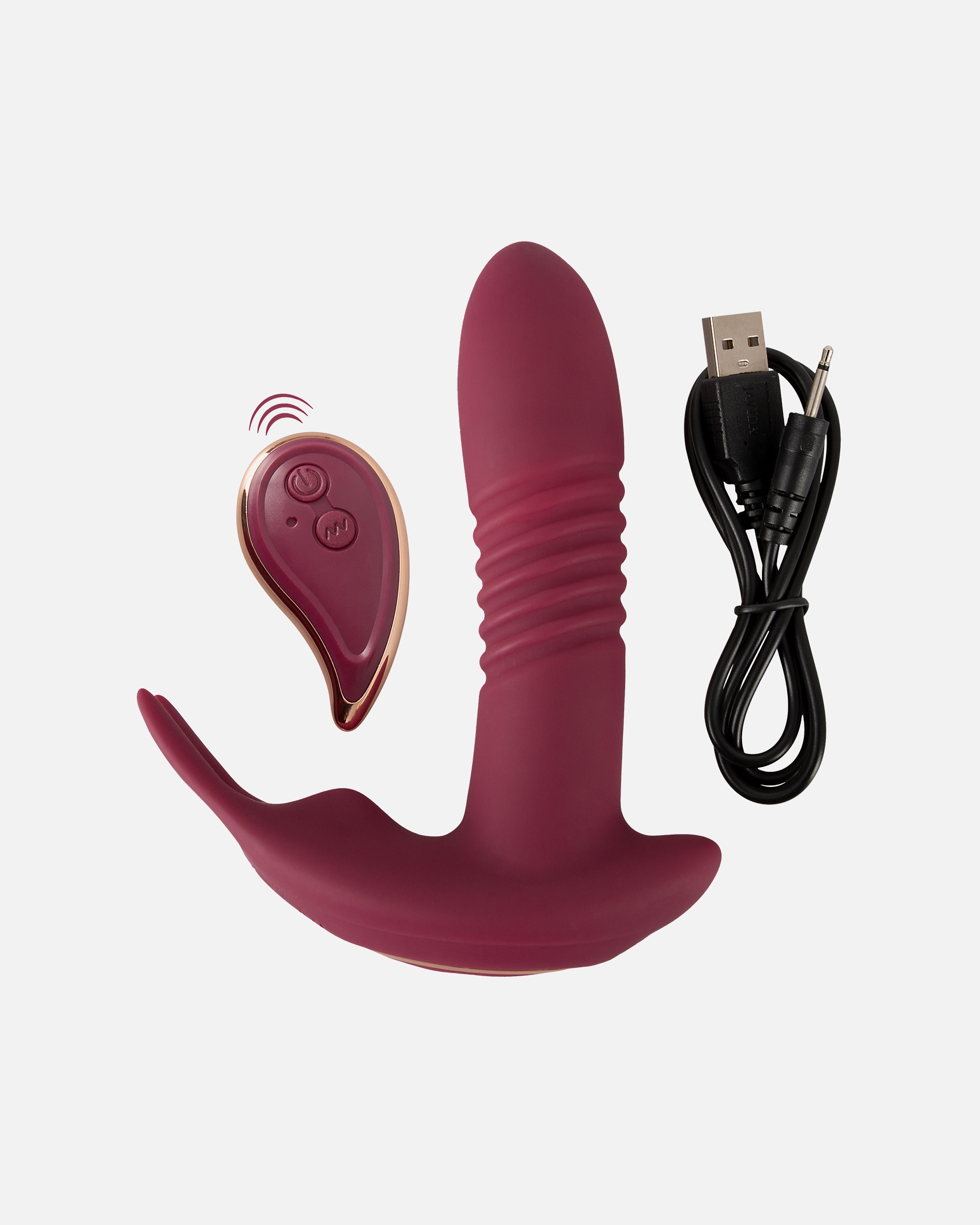 Vibrator für Unisex JAVIDA Vibrator RC Hands-free 3 Function Vibrator rot