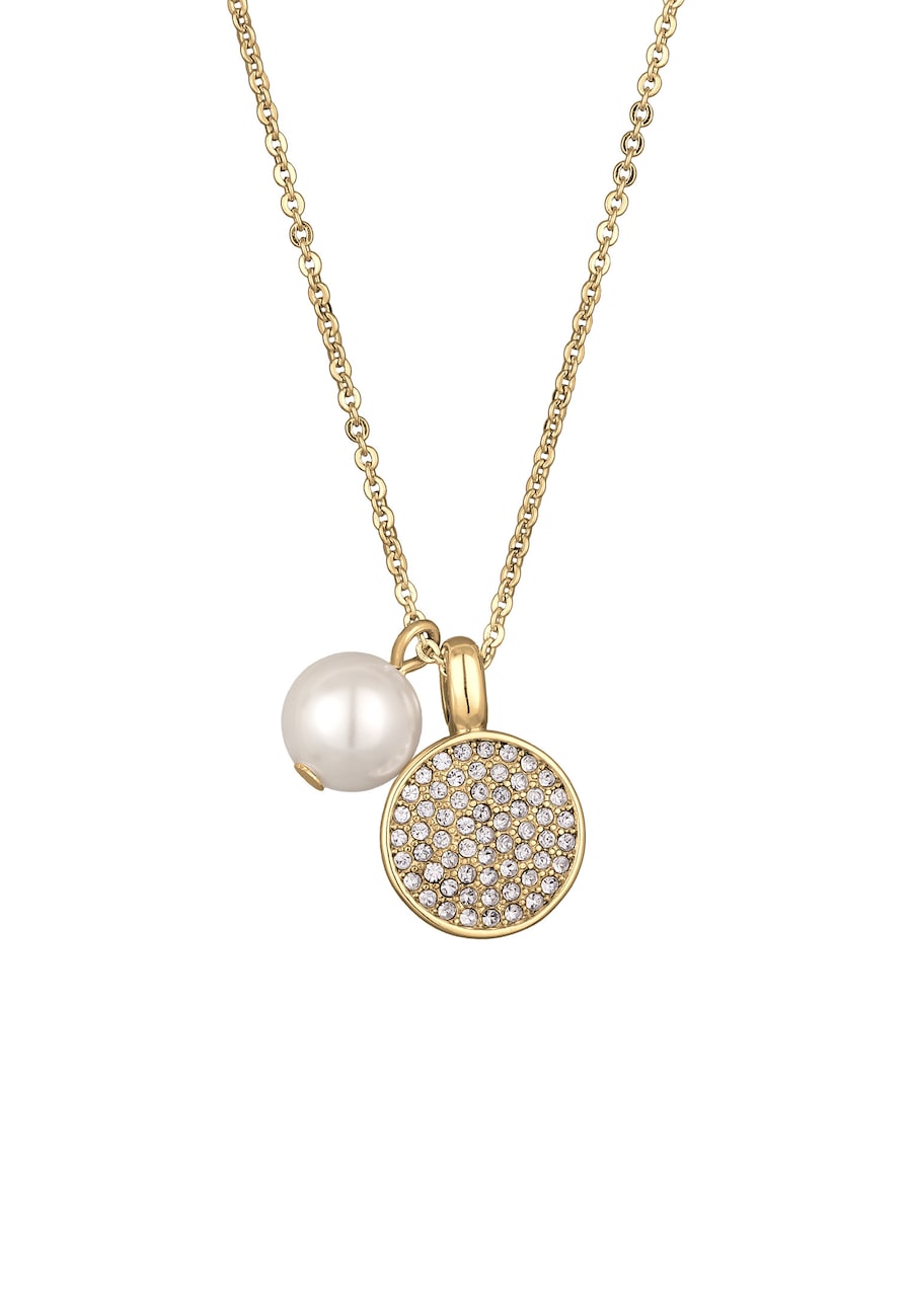 Elli Kristall Perlenanhänger Elegant goldfarben Damen