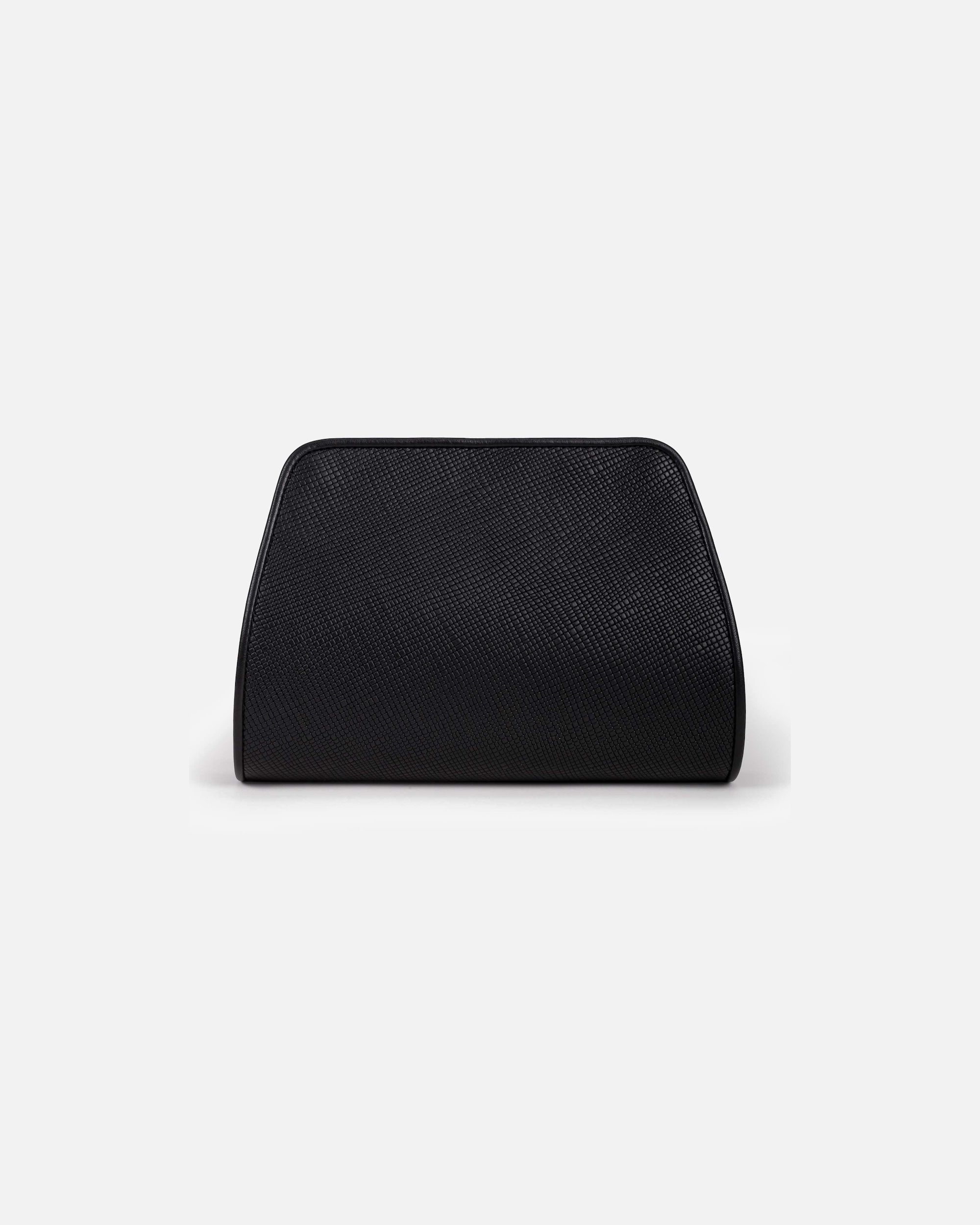 Umhängetasche für Unisex Gretchen Abendtasche Lyra Clutch Two aus italienischem Kalbsleder schwarz/gemustert