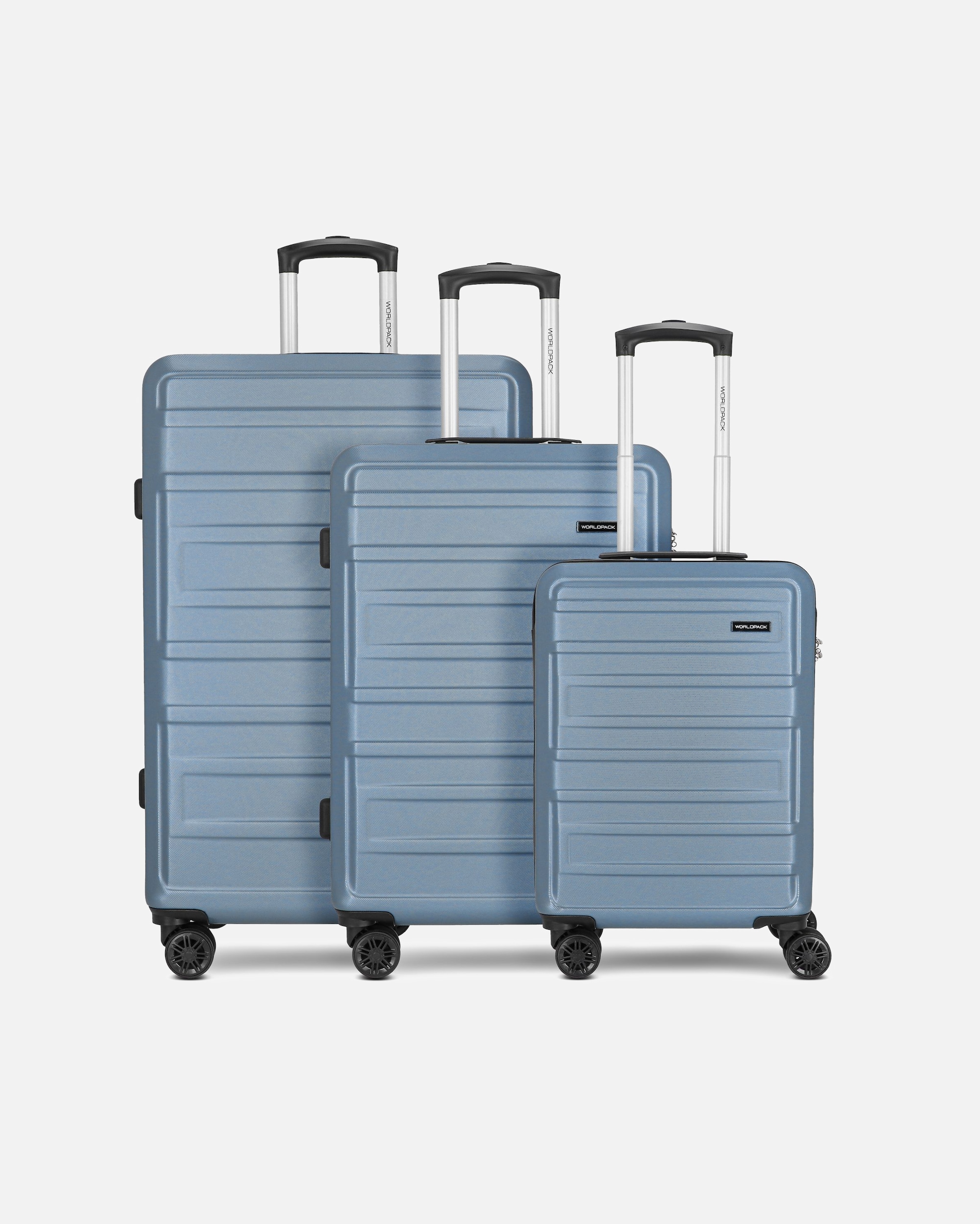 Koffer für Männlich Worldpack New York 2.0 4 Rollen Kofferset 3-teilig blue-metallic