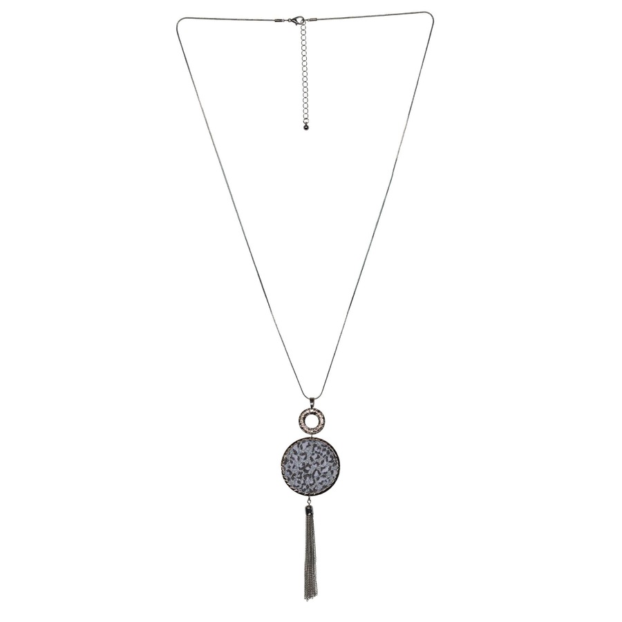 Steuer Anhänger mit Kette Metall ohne silber Damen