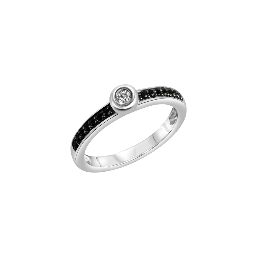 Celesta Ring 925/- Sterling Silber Zirkonia schwarz 054 (17,2) Weiss Damen