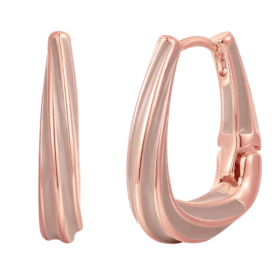 Yokoamii Creolen aus Messing in Roségold 22,5 mm Damen