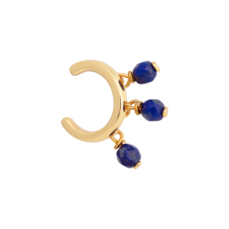 caï Ear Cuff 925/- Sterling Silber Lapislazuli blau gelb vergoldet Damen