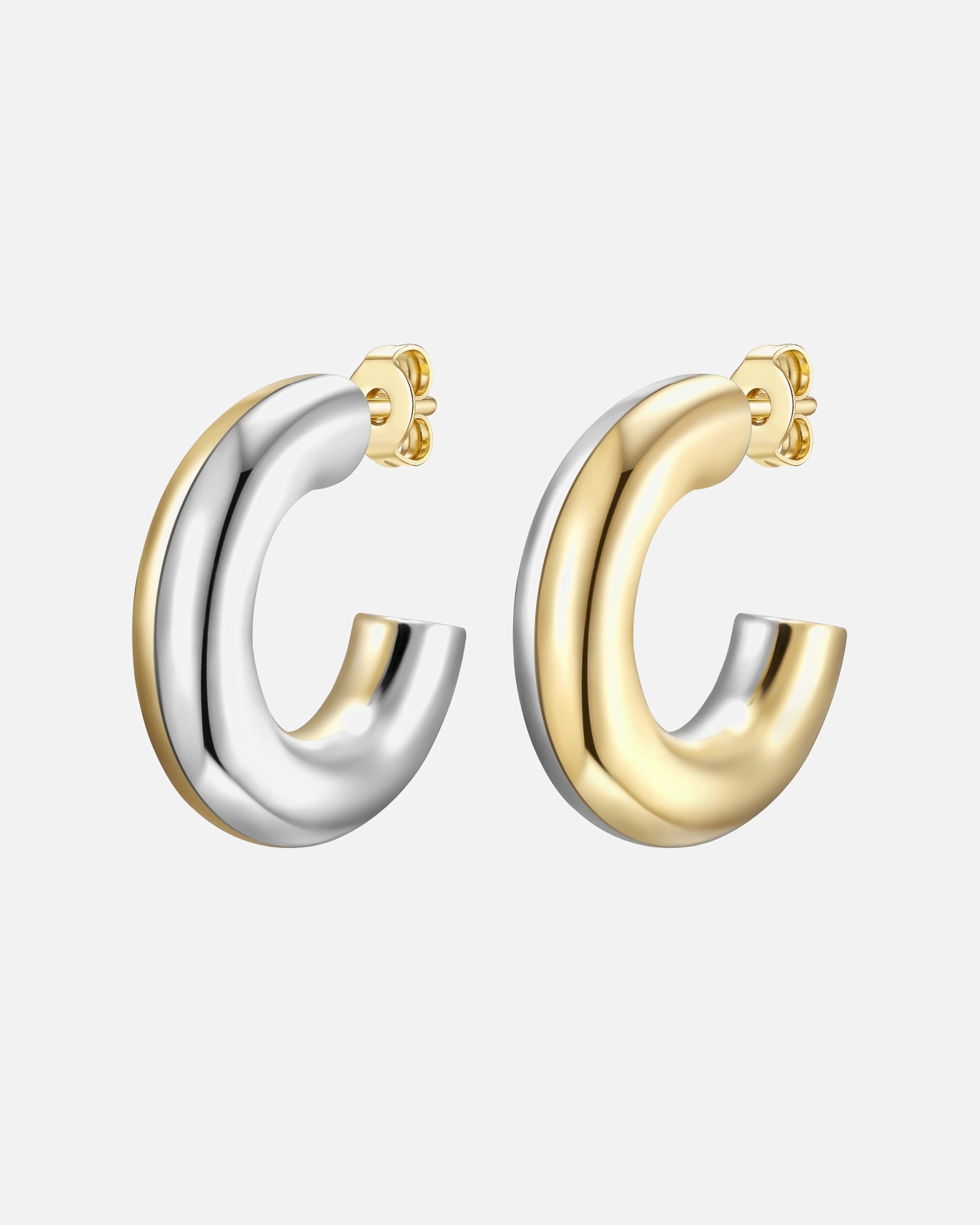 Creolen für Weiblich Glanzstücke München Creolen Sterling Silber in Silber/Gelbgold 23,4 mm