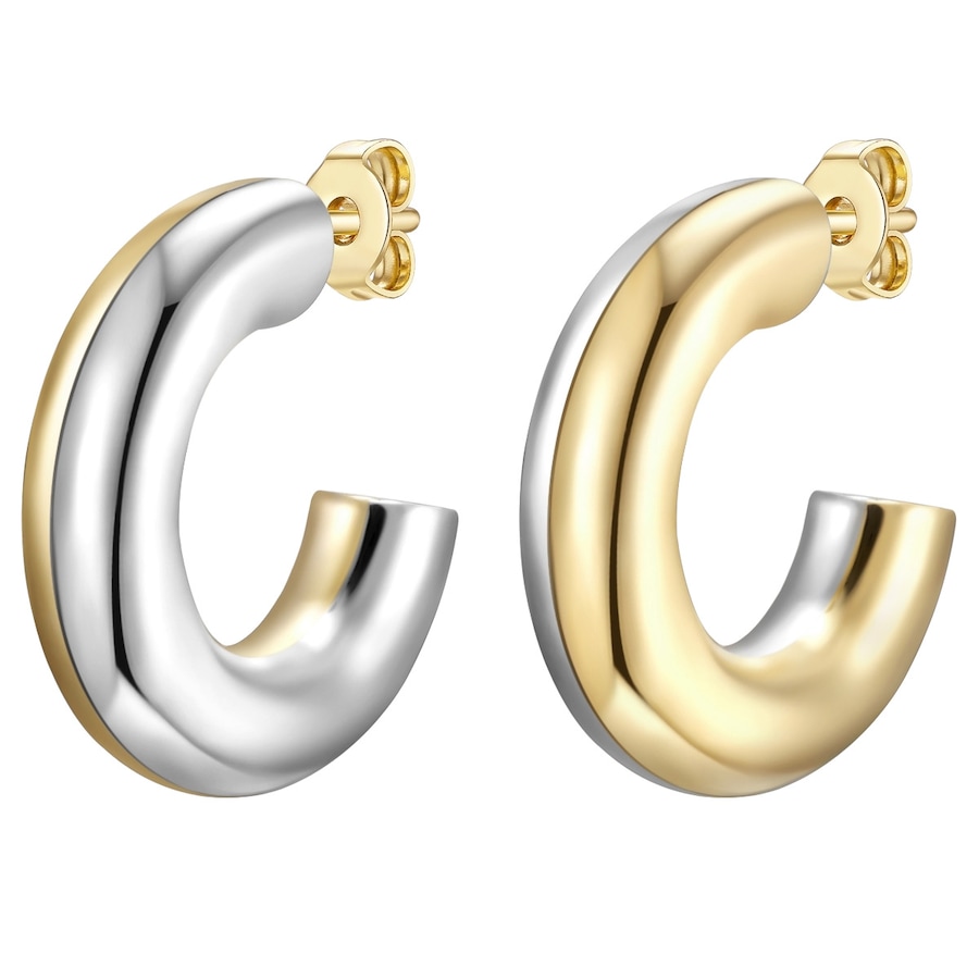 Glanzstücke München Creolen Sterling Silber in Silber/Gelbgold 23,4 mm Damen