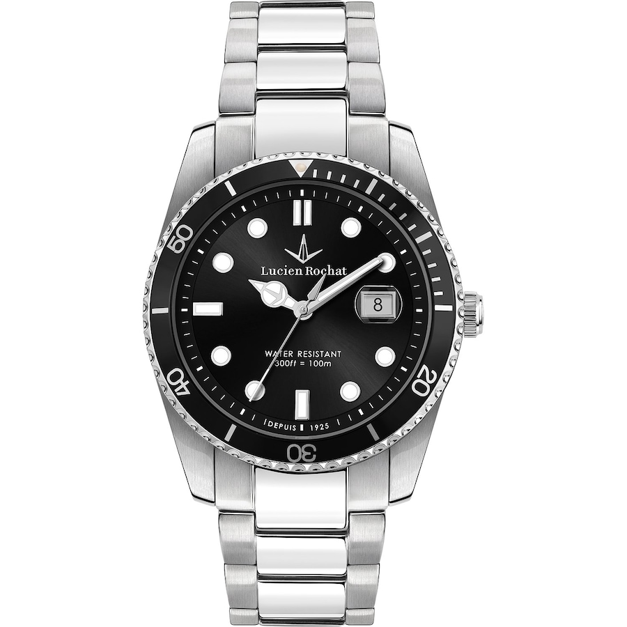 Lucien Rochat Herrenuhr Edelstahl schwarz, silber Herren