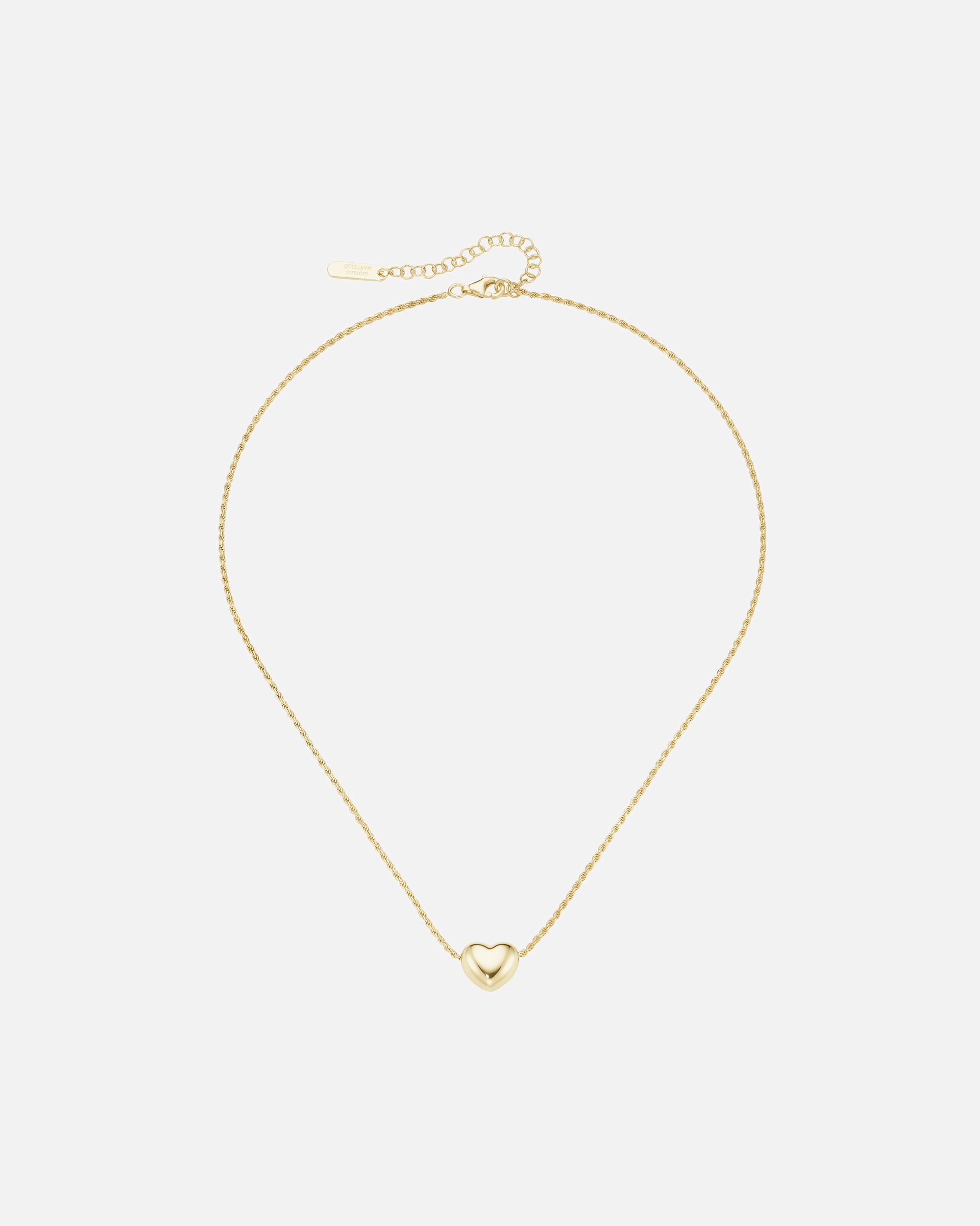 Halskette für Unisex Giorgio Martello Milano Kette mit Anhänger in Herzform, Silber 925 Gold