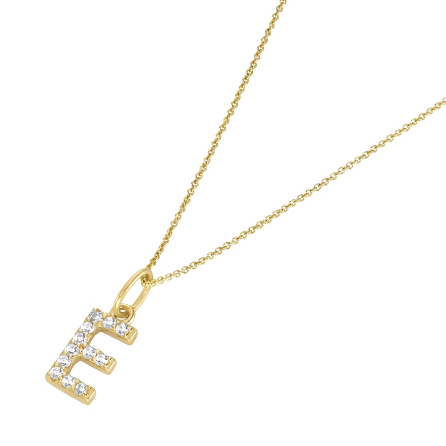 Luigi Merano Kette Anhänger Buchstabe E mit Zirkonia, Gold 375 45 cm Damen