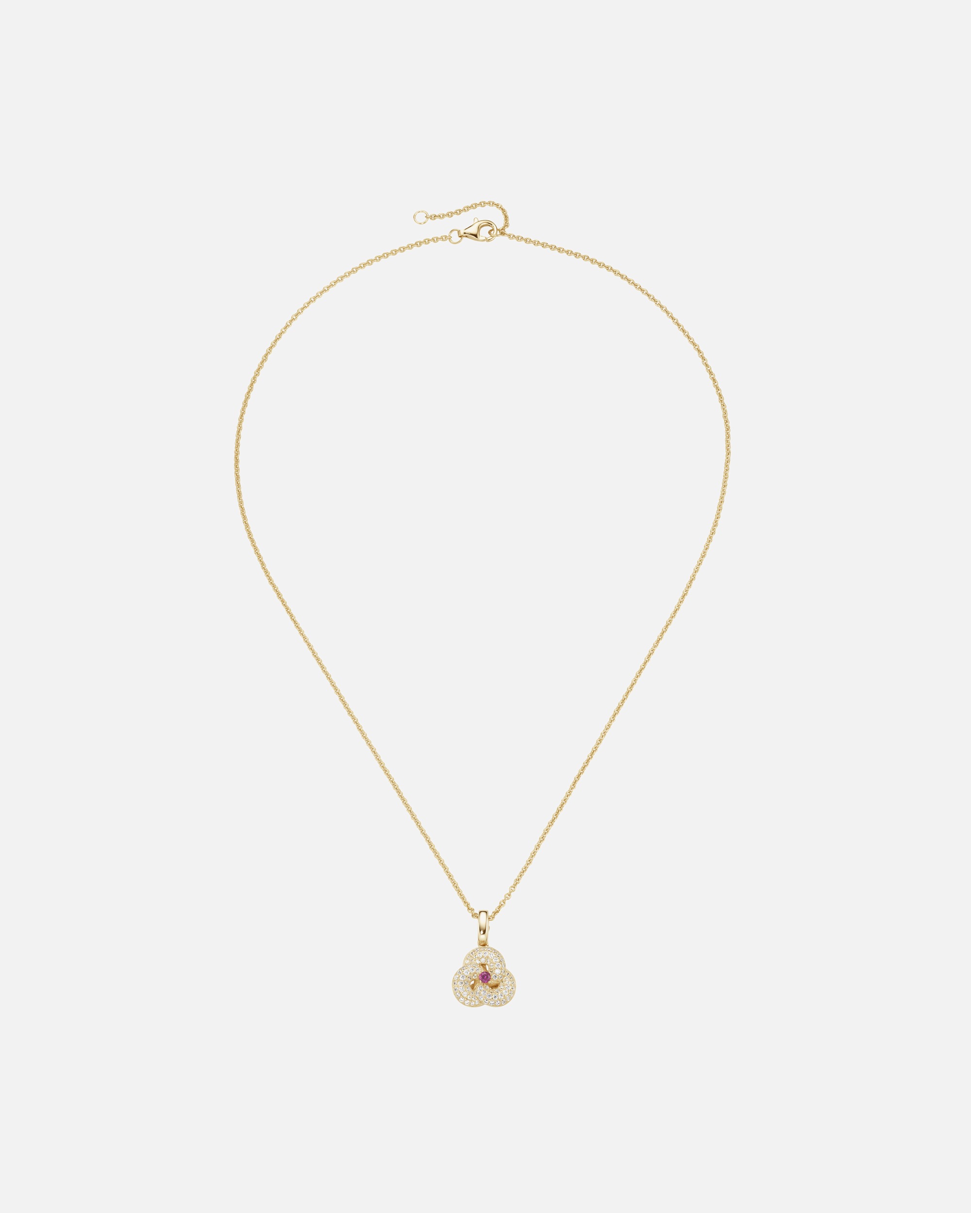 Halskette für Unisex Smart Jewel Kette Anhänger mit Zirkonia und Zierstein, Silber 925 Rot