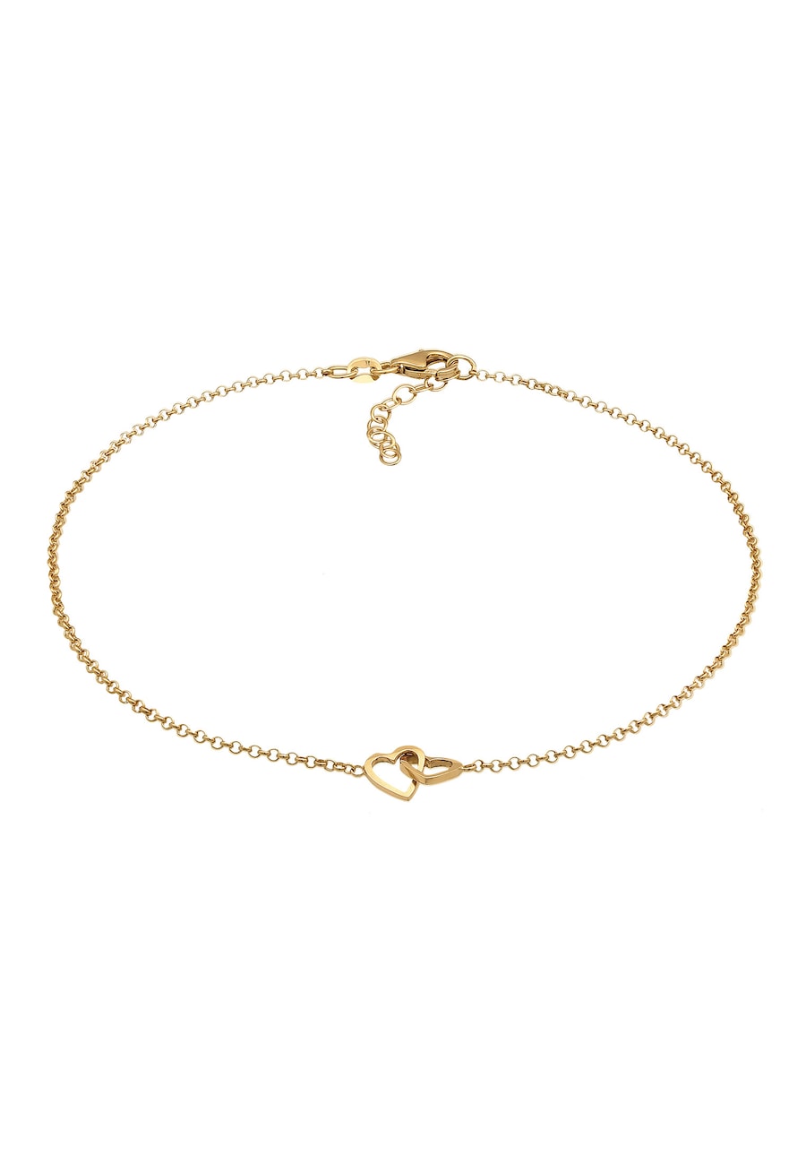 Elli Herz Heart Liebe Verschlungen 925 Silber goldfarben Damen