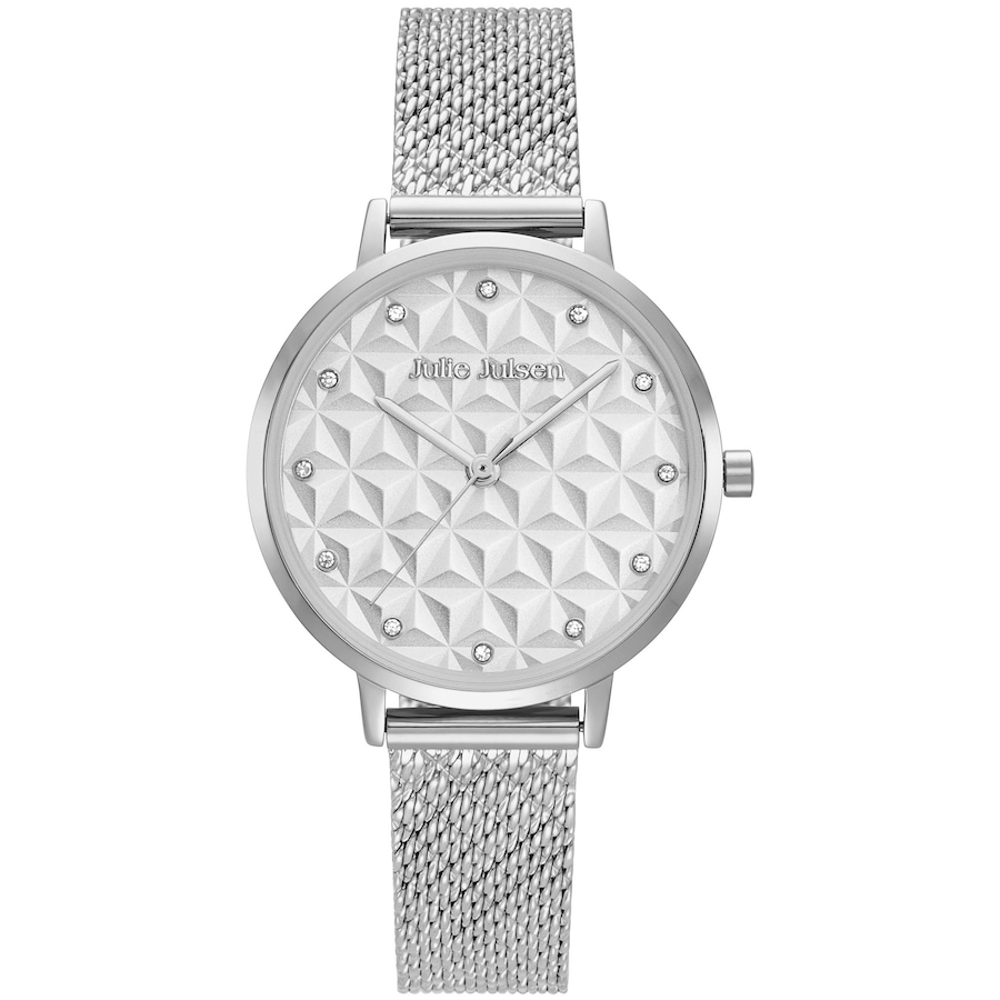 Julie Julsen Damenuhr Zirkonia Edelstahl Quarzwerk weiß Damen
