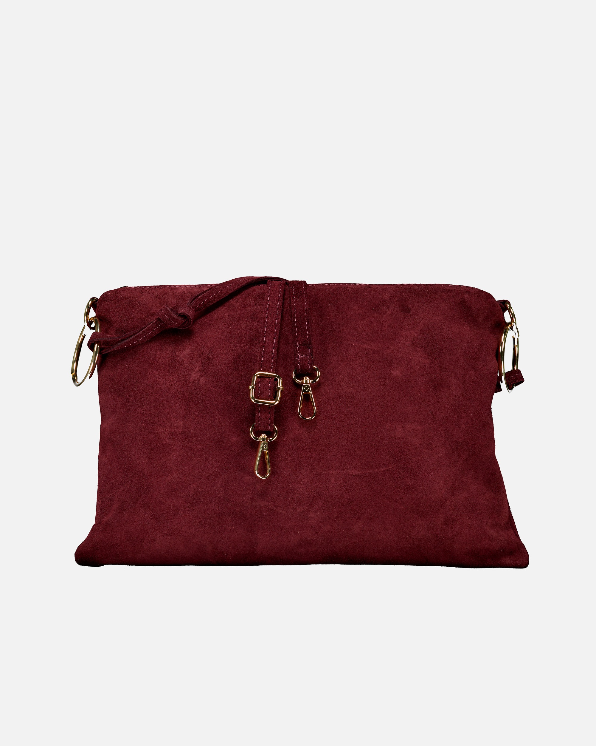 Umhängetasche für Weiblich Hausfelder Manufaktur Umhängetasche Velours Weinrot