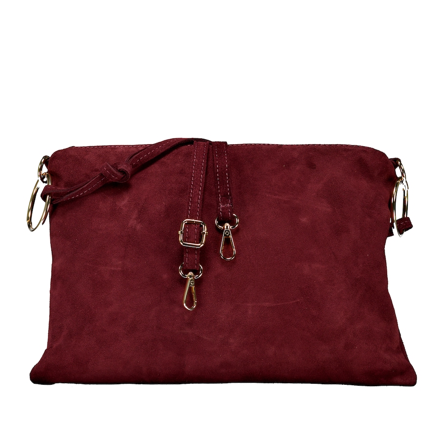 Hausfelder Manufaktur Umhängetasche Velours Weinrot Damen