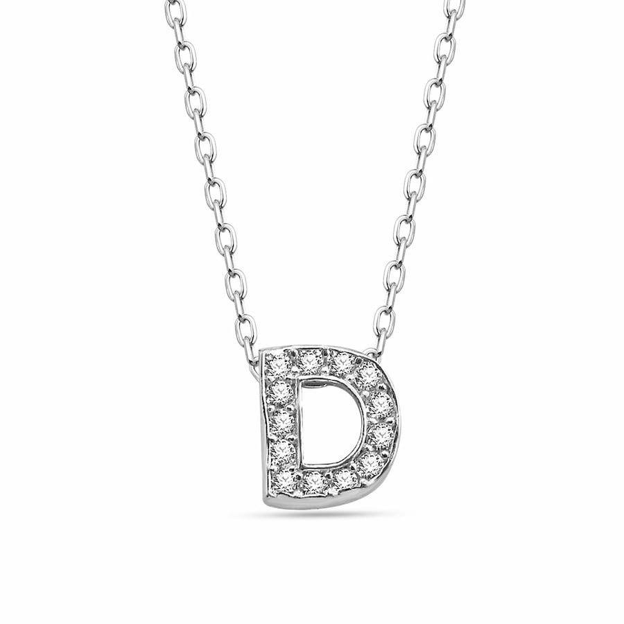 dKeniz Anhänger mit Kette 925/- Sterling Silber Zirkonia bunt 40cm+3cm Weiss Damen