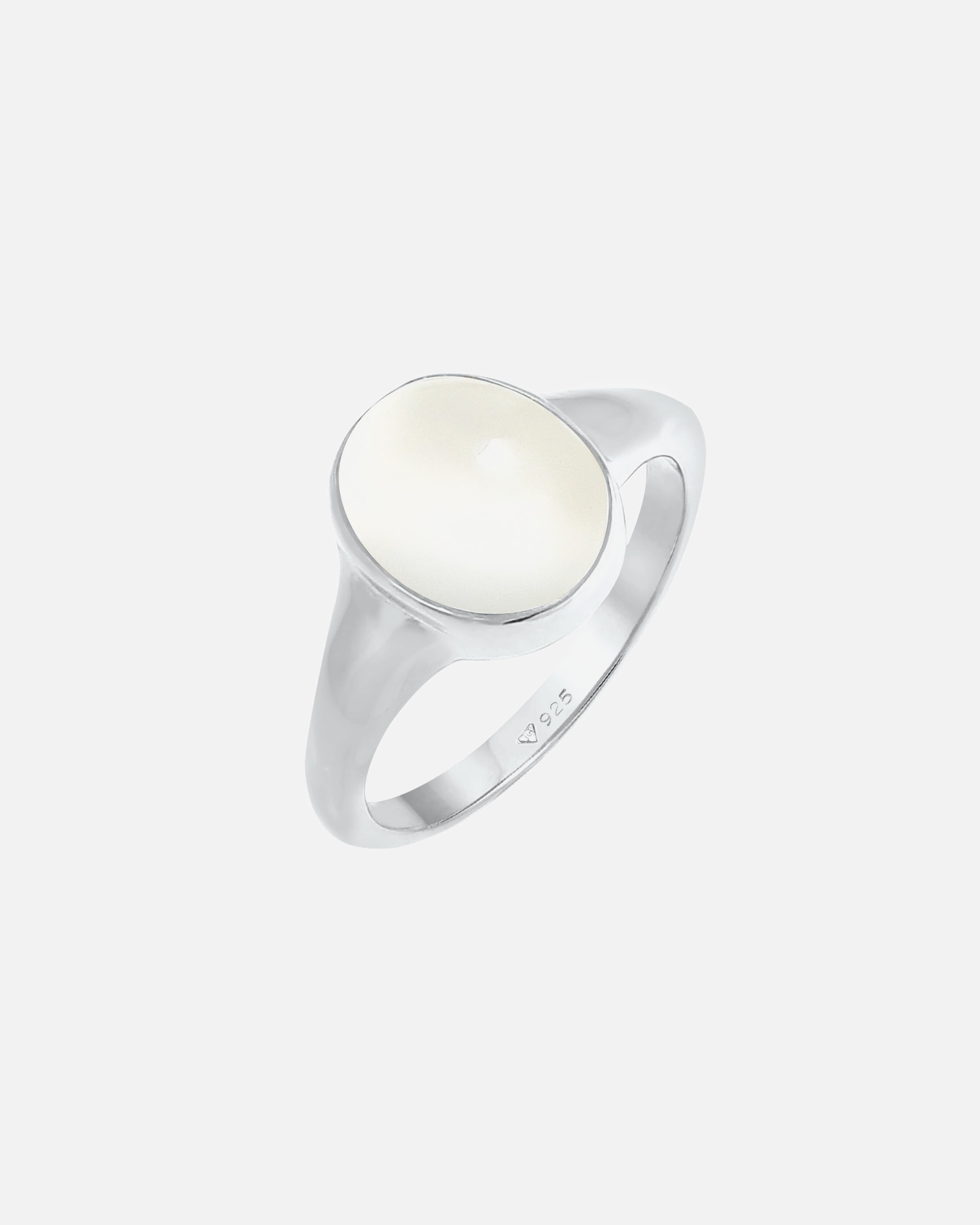 Ring für Weiblich Elli Siegelring Mondstein Oval 925 Silber 52