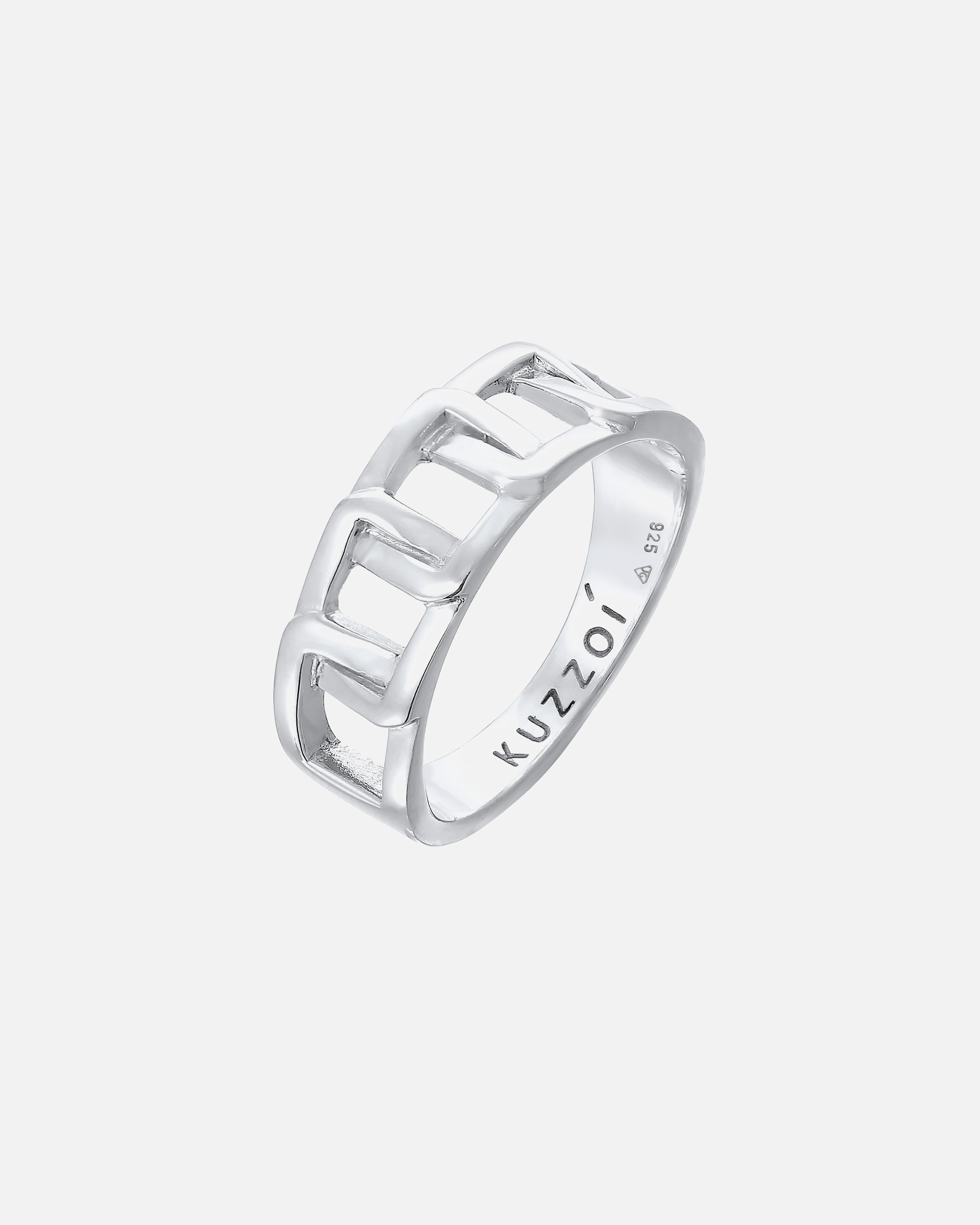 Ring für Männlich KUZZOI Herren Chunky Chain Glieder Look 925 Silber 60