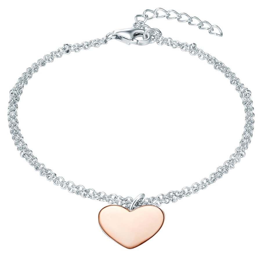 Rafaela Donata Armband Herz Sterling Silber in Silber/Roségold 17,0 cm Basislänge + 3,0 Verlängerung Damen