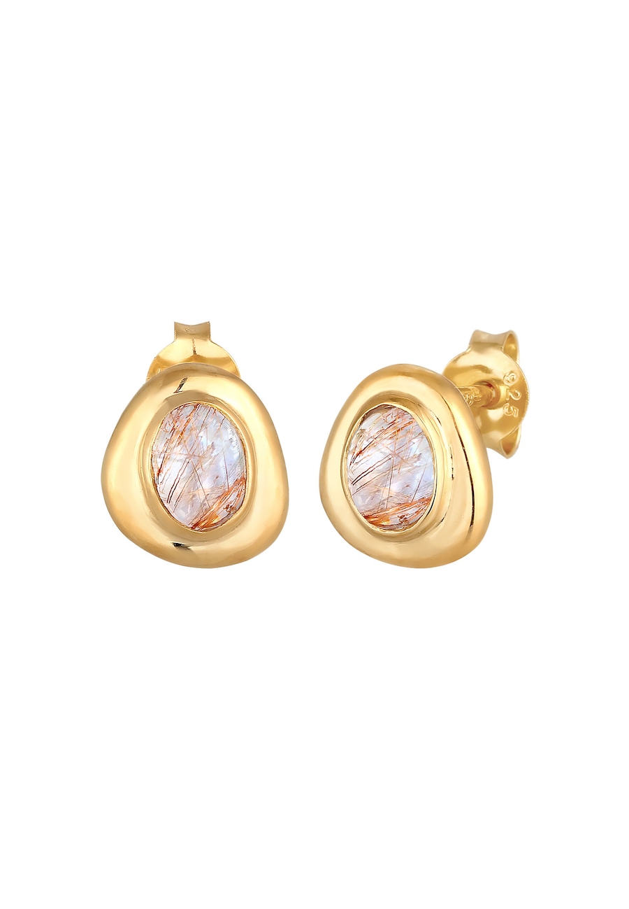 Elli PREMIUM Ohrringe Quarz Edelstein Engelshaar Elegant 925 Silber OneSize Damen