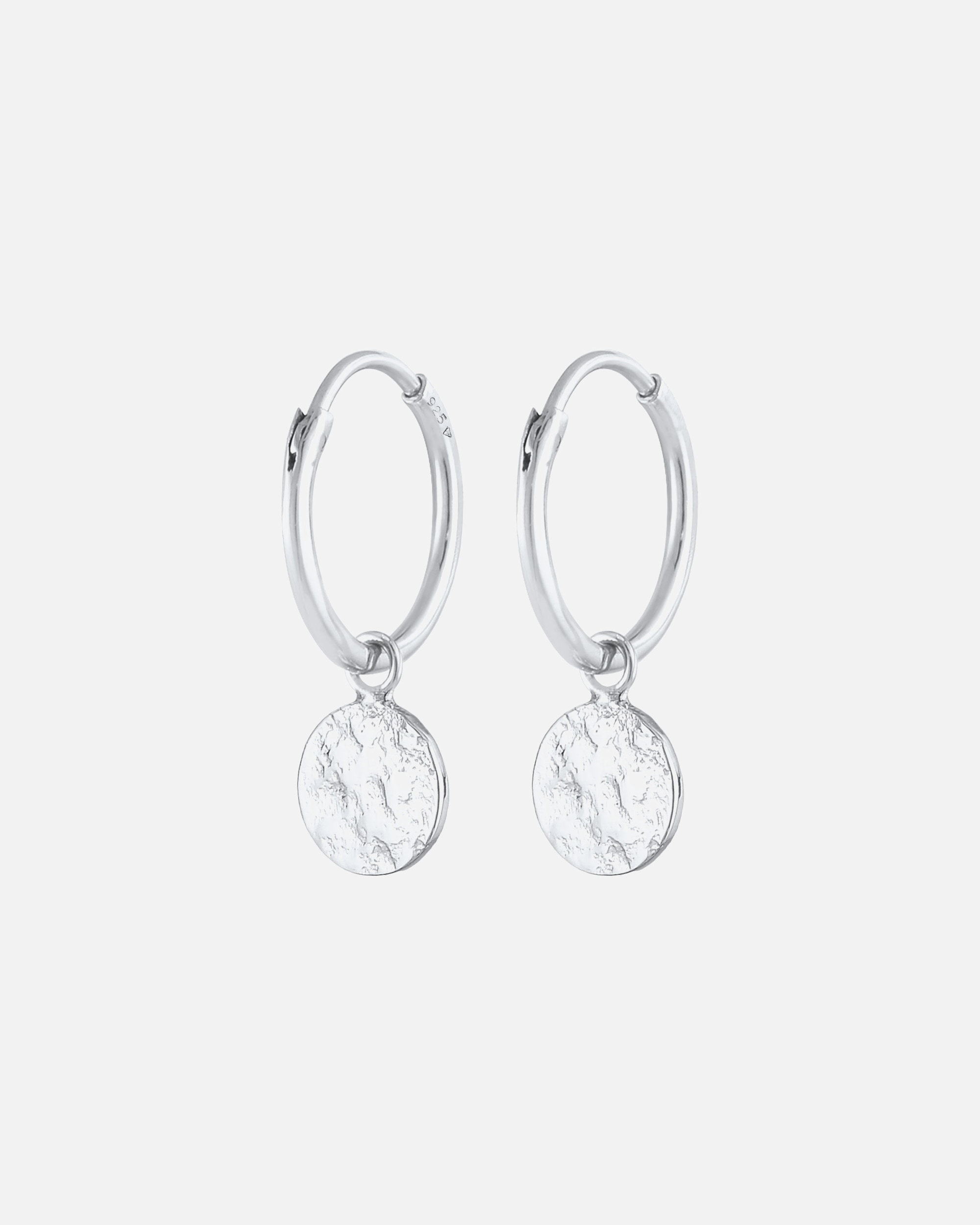 Ohrringe für Weiblich Elli Creolen Plättchen Coin Organic Look 925 Silber silberfarben