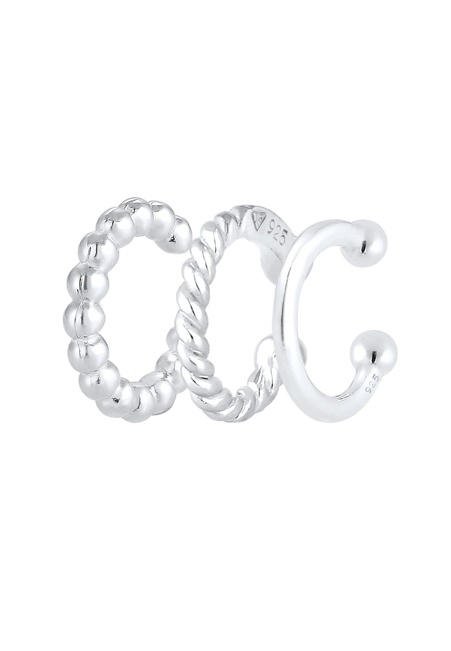 Elli Earcuff 3er Set Kugel Geo Minimal 925 Silber silberfarben Damen