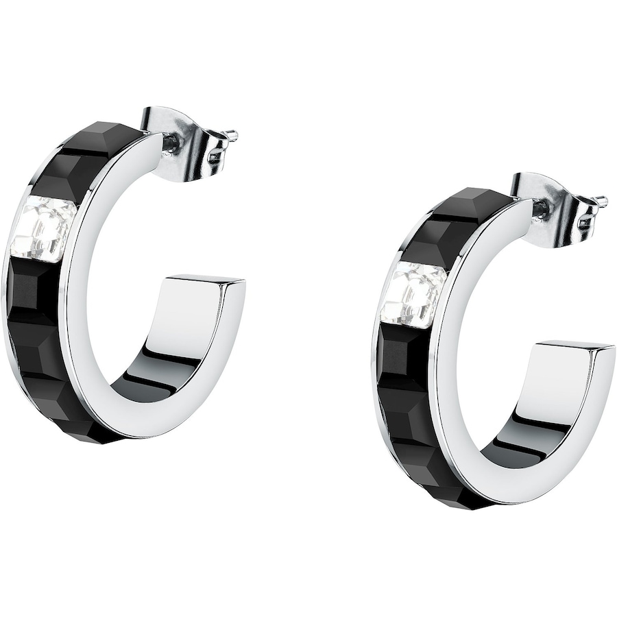 Karl Lagerfeld Creolen Edelstahl schwarz, silber Damen