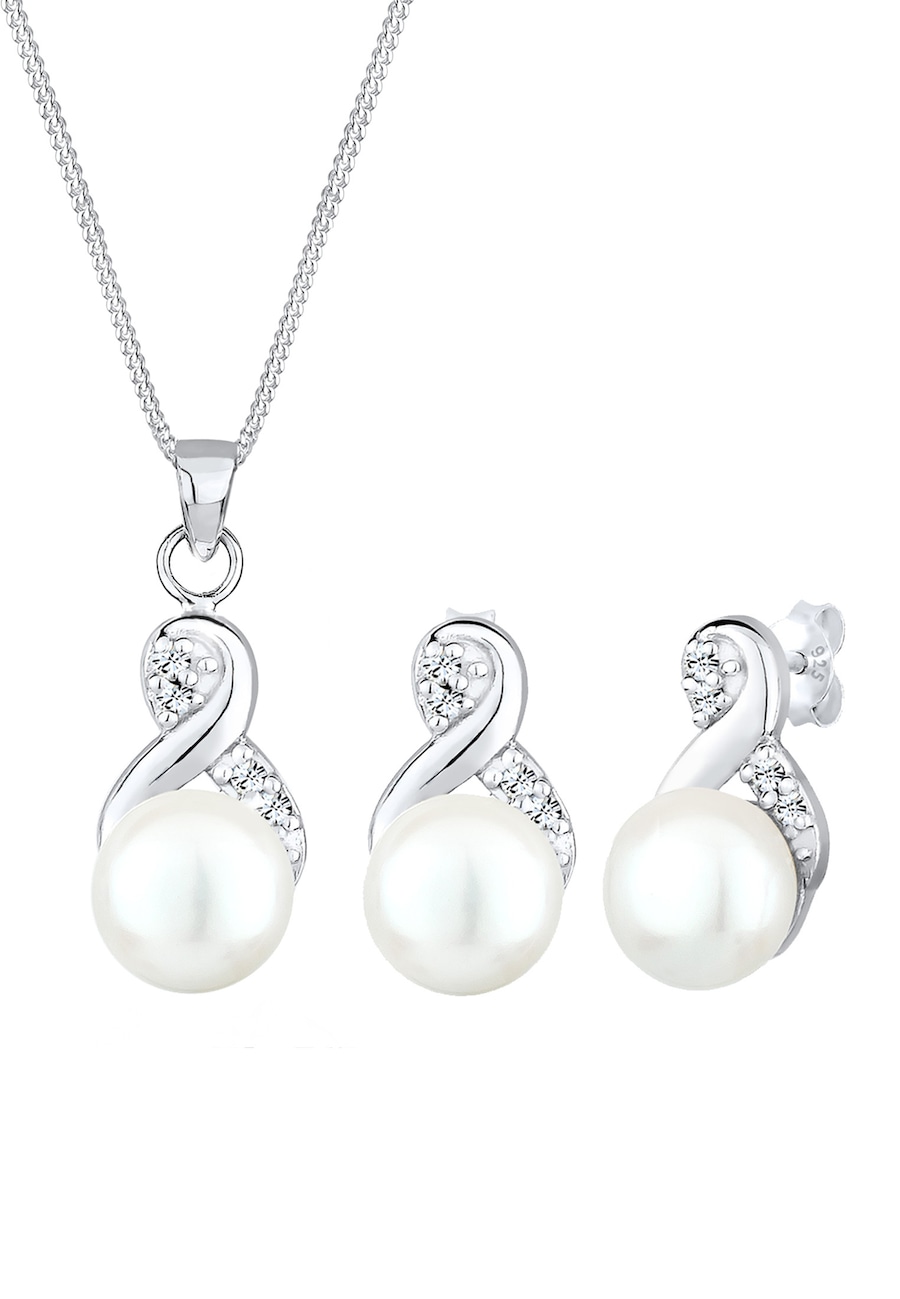 Elli Infinity Perlen Kristalle 925 Silber silberfarben Damen