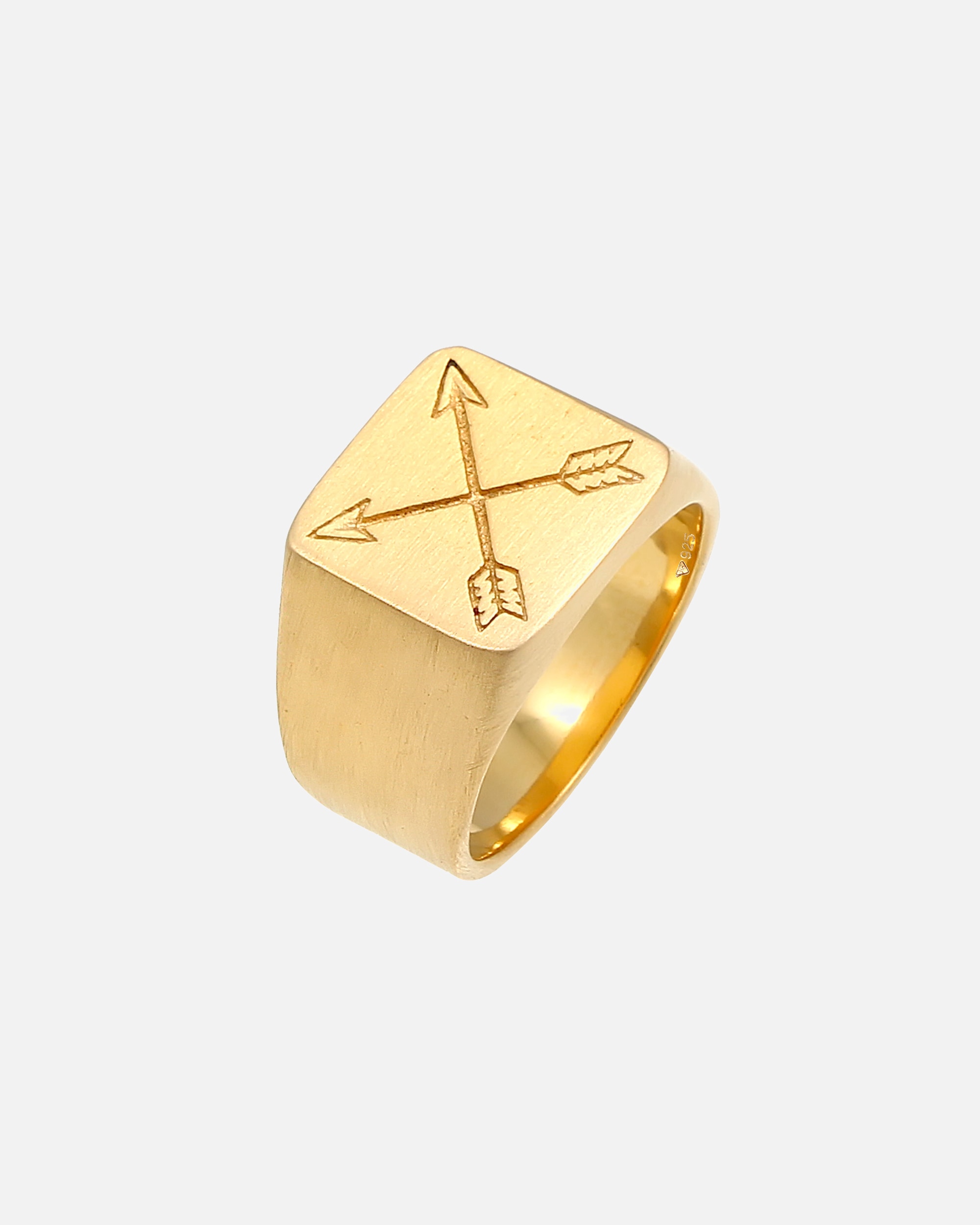 Ring für Männlich KUZZOI Herren Siegelring Matt Basic Pfeil 925 Silber 60