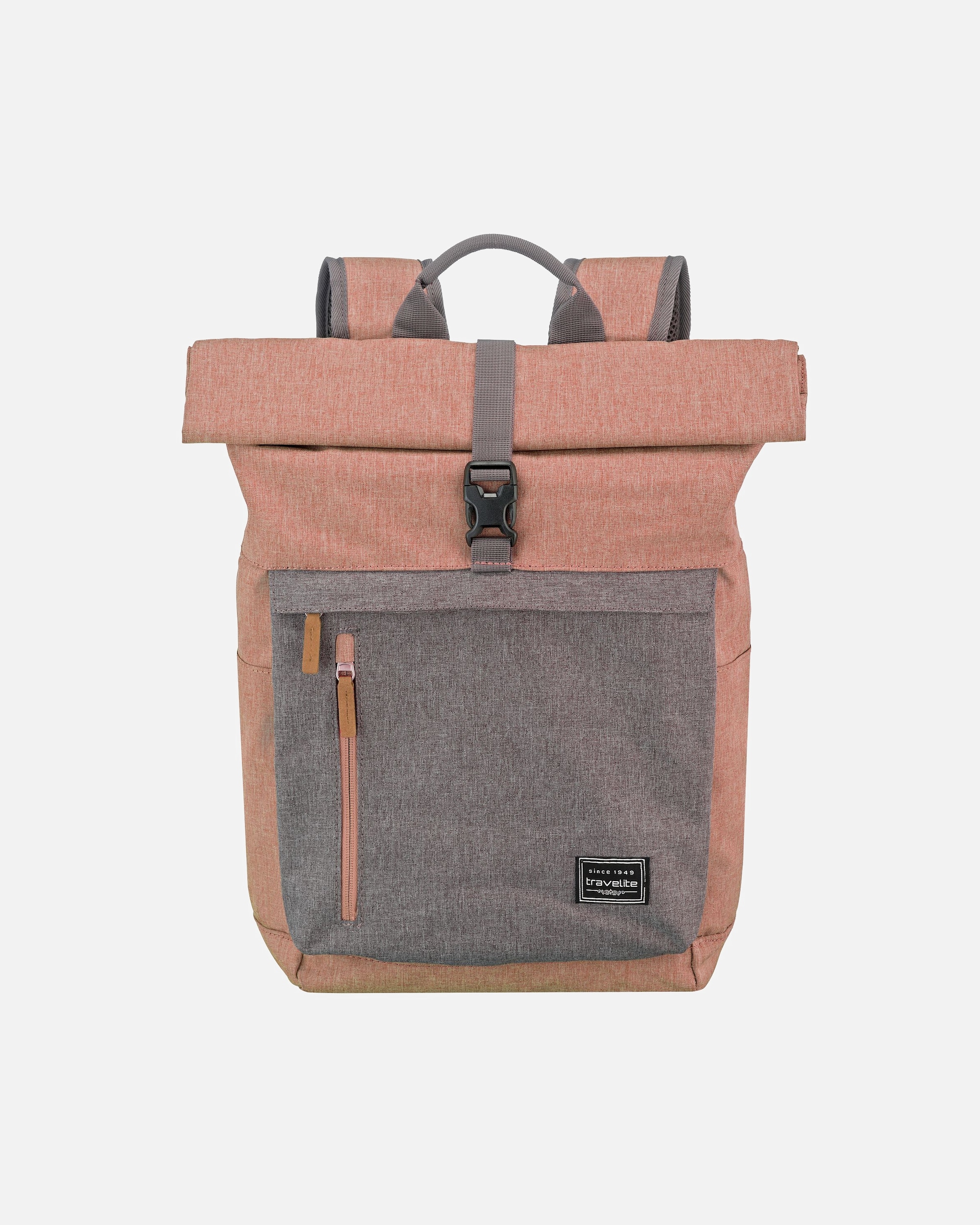 Rucksack für Männlich Travelite Basics Rollup Rucksack 47 cm Laptopfach rosa-grau
