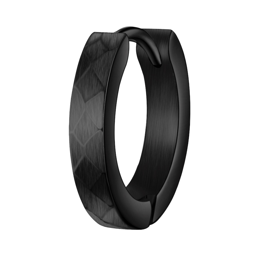 True Rebels Creolen aus Edelstahl in Schwarz 15,4 mm Herren