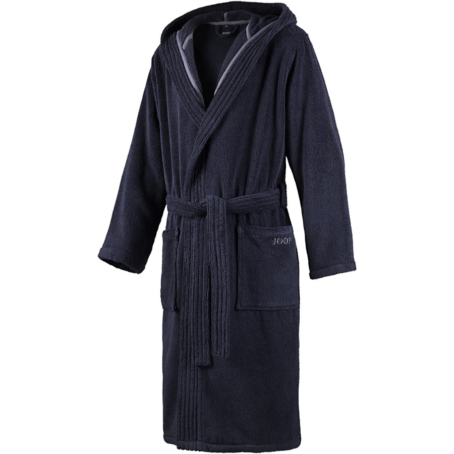 JOOP! Bademantel mit Kapuze Blau Größe 46 / 48 Schwarz Herren