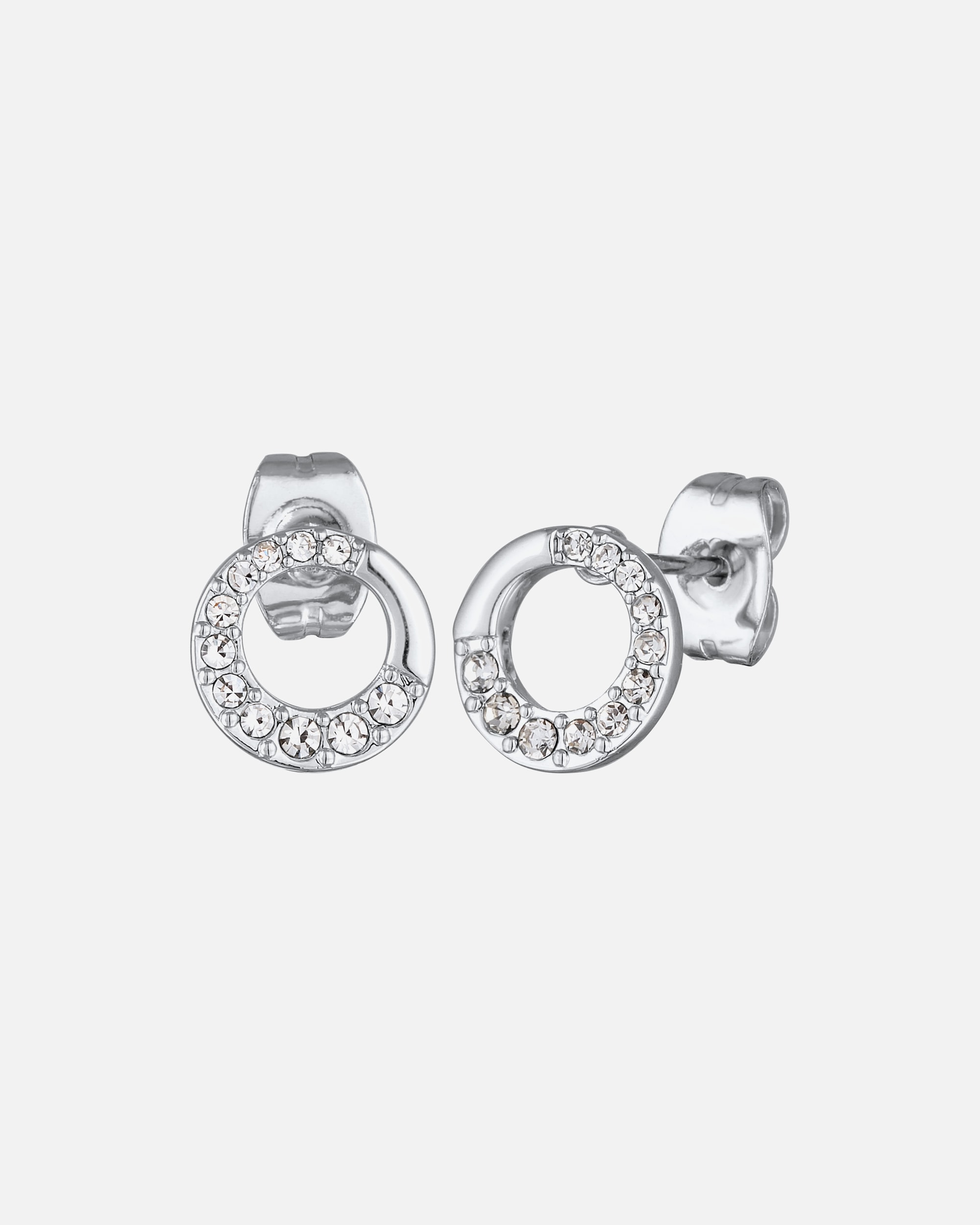 Ohrringe für Weiblich Elli Ohrstecker Damen Kreis Kristalle Elegant silberfarben